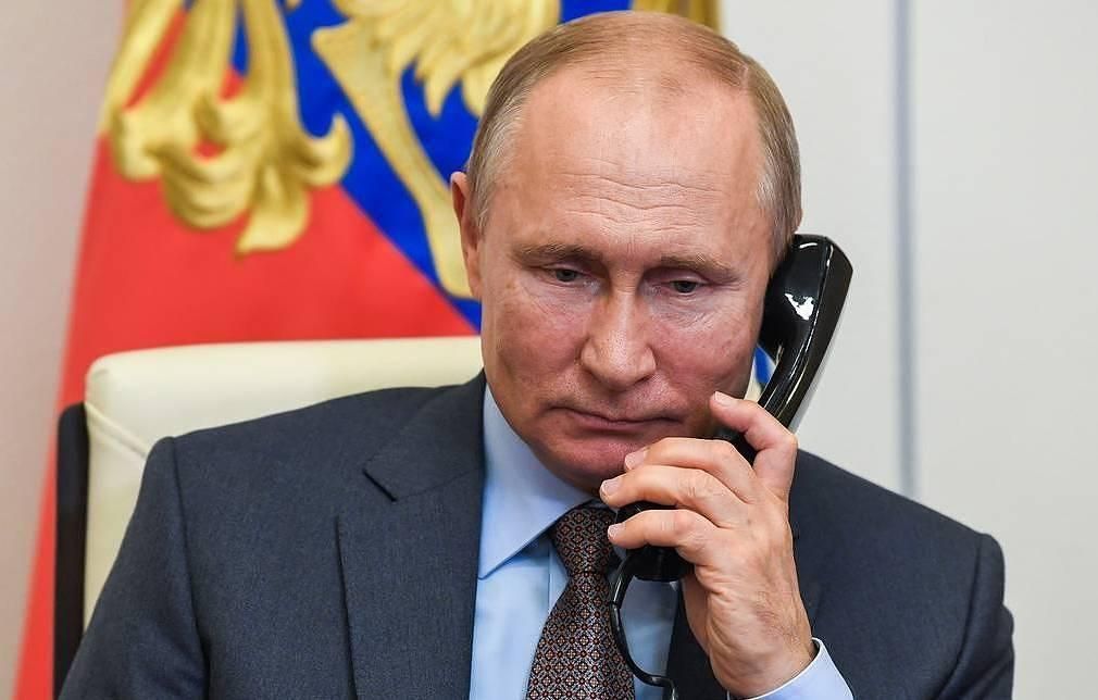 Vladimir Putin on the phone