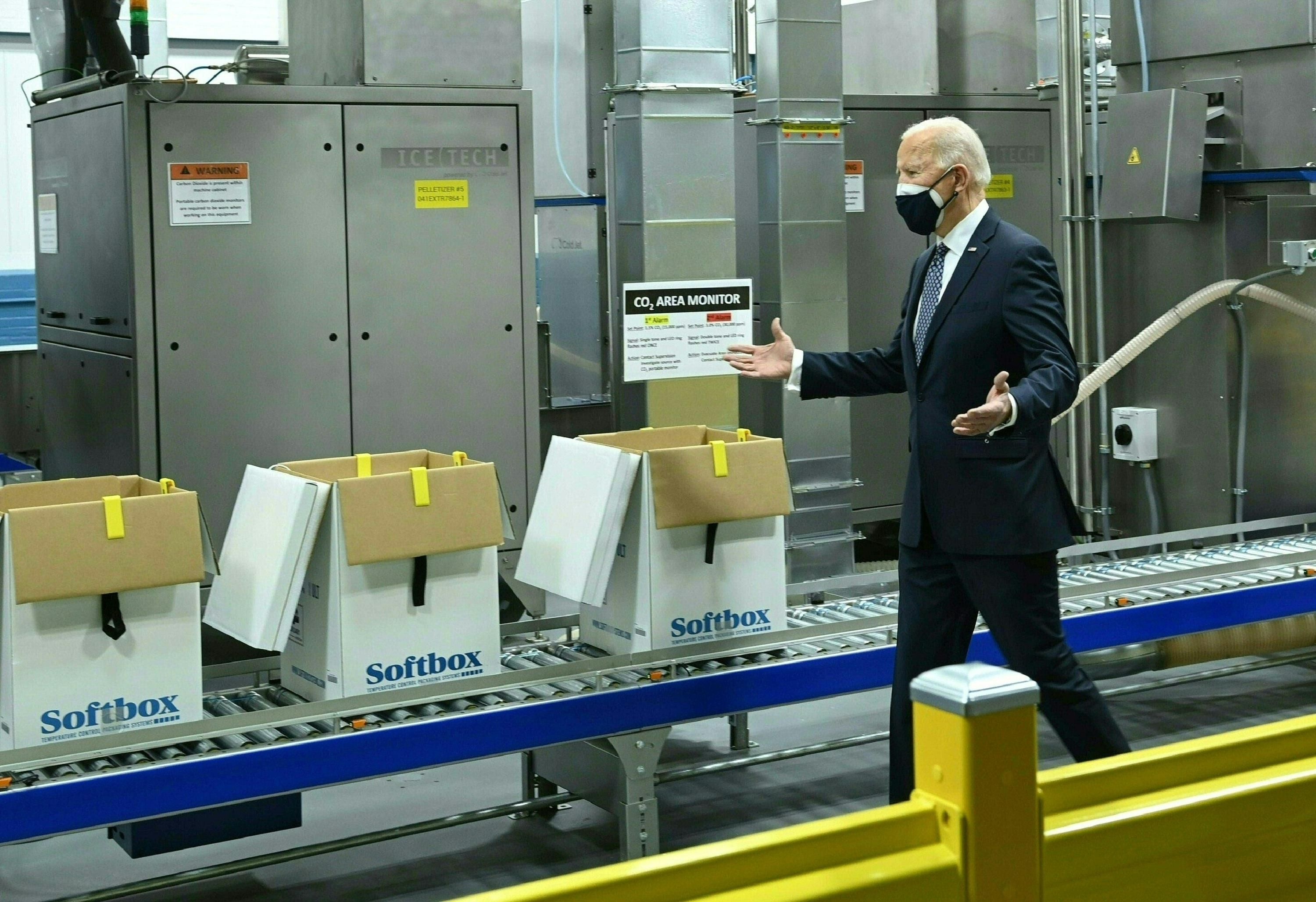 President Joe Biden tours a Pfizer facility