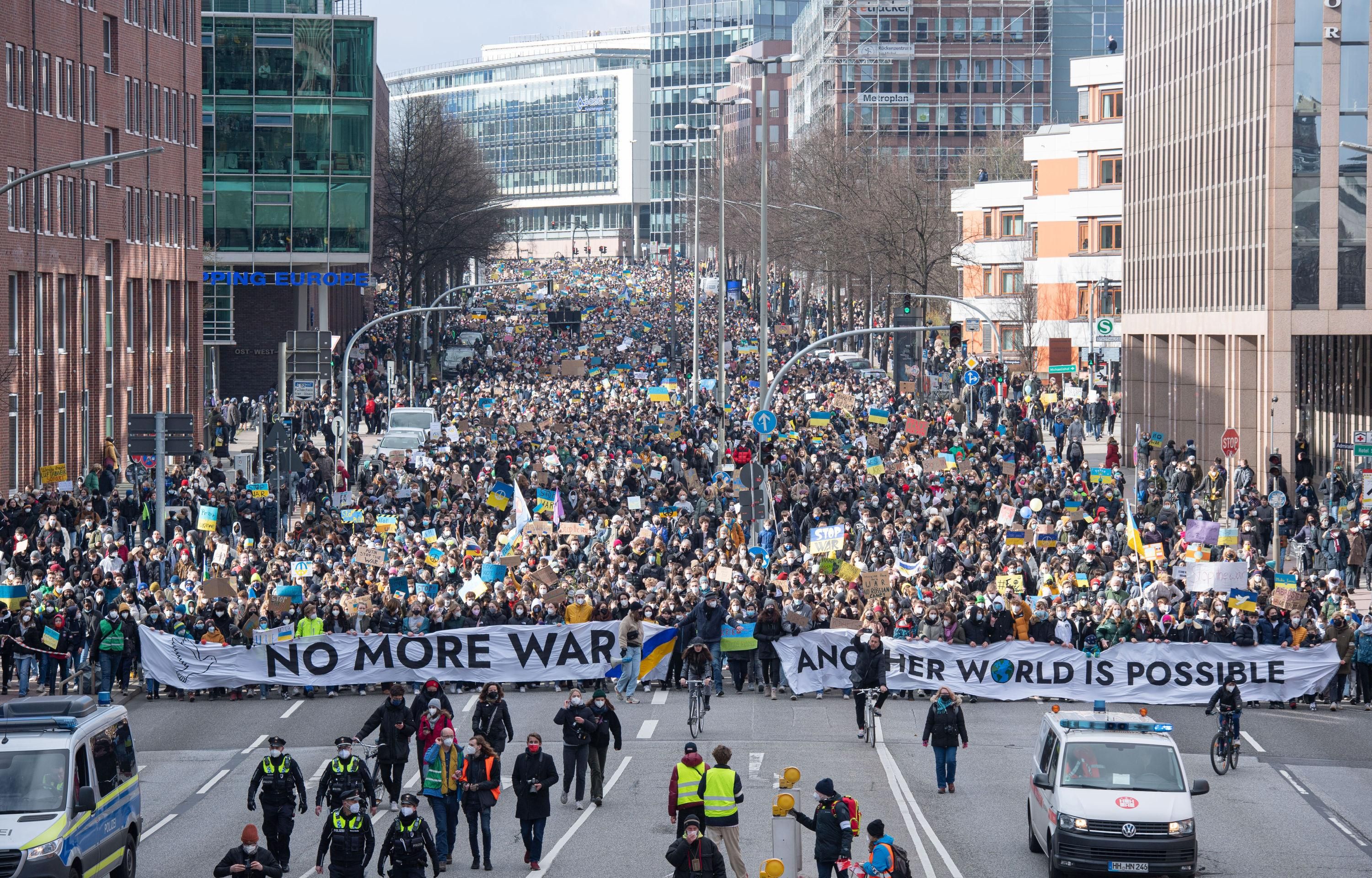 Stand with Ukraine march in Hamburg