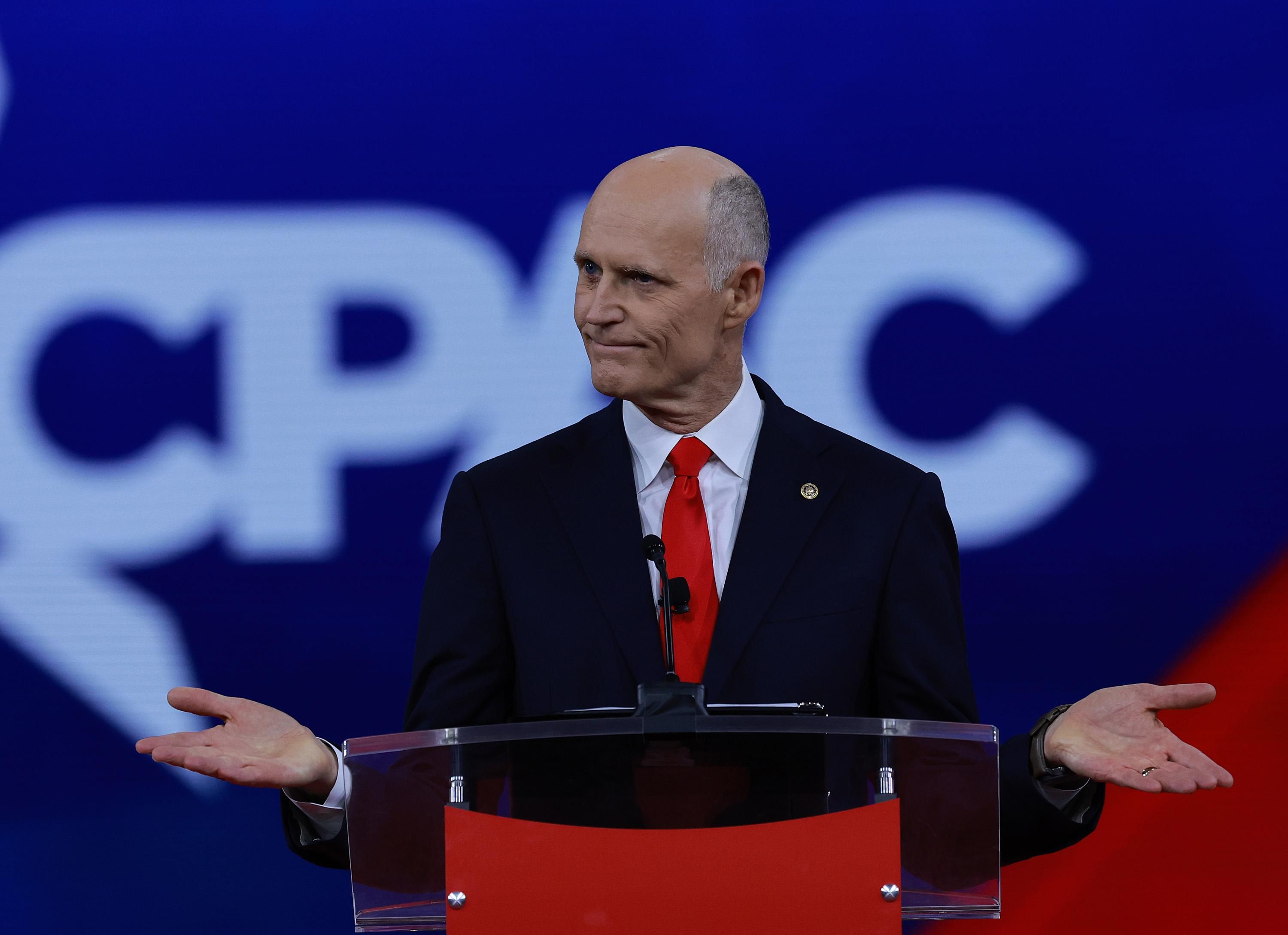 Republican Sen. Rick Scott speaks at an event
