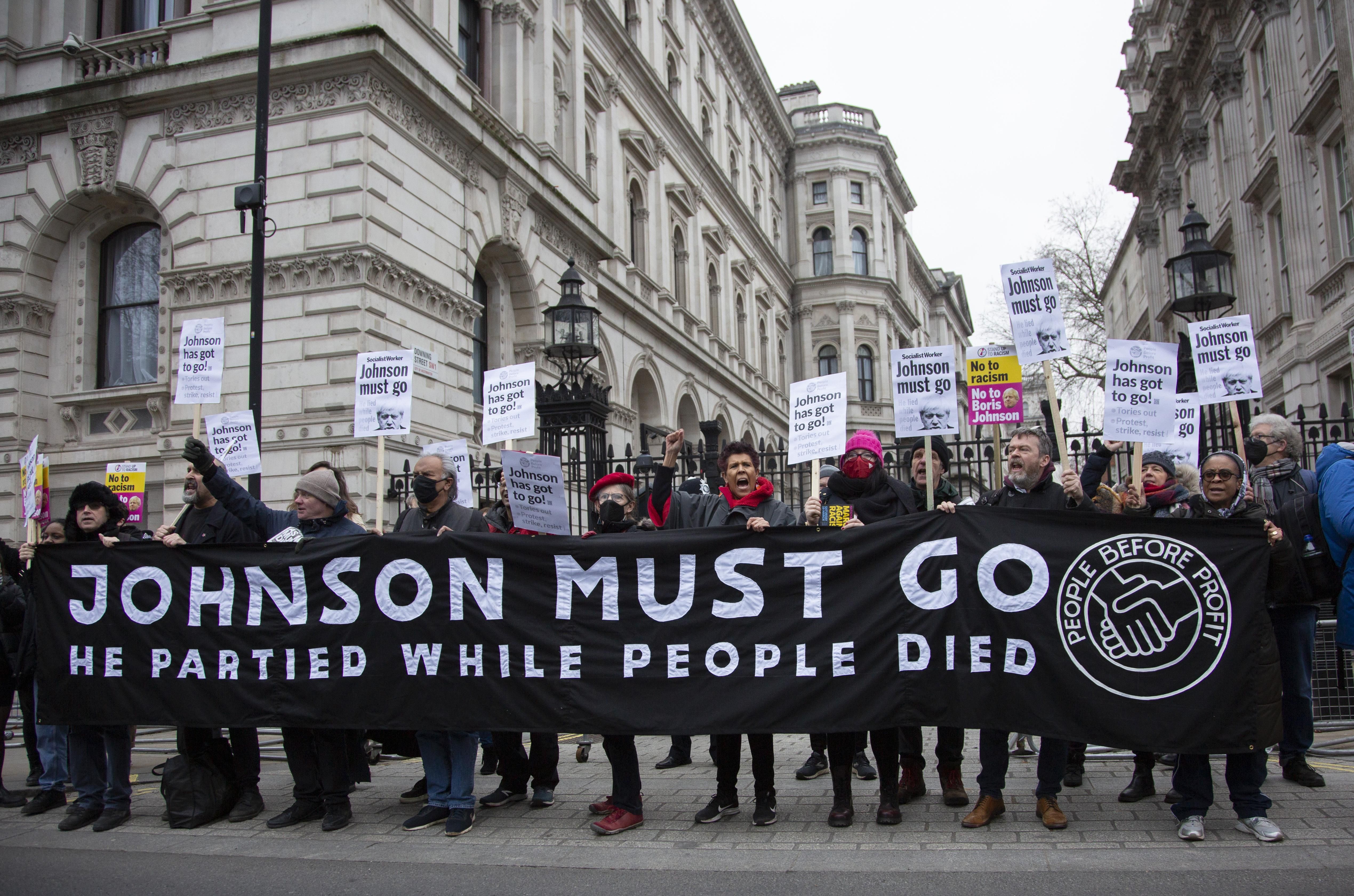 Protesting Boris Johnson in London