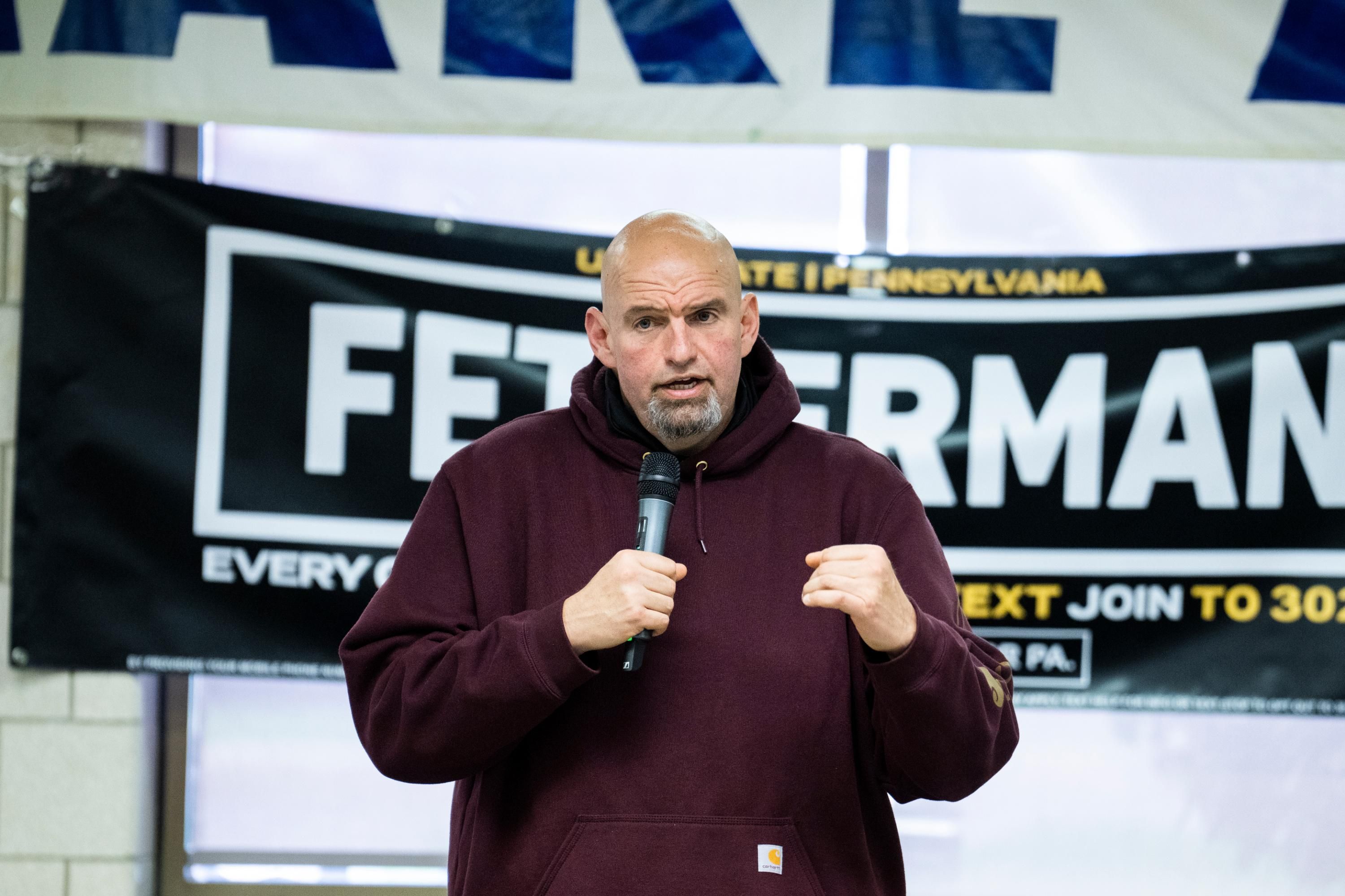Lt. Gov. John Fetterman speaks at an event