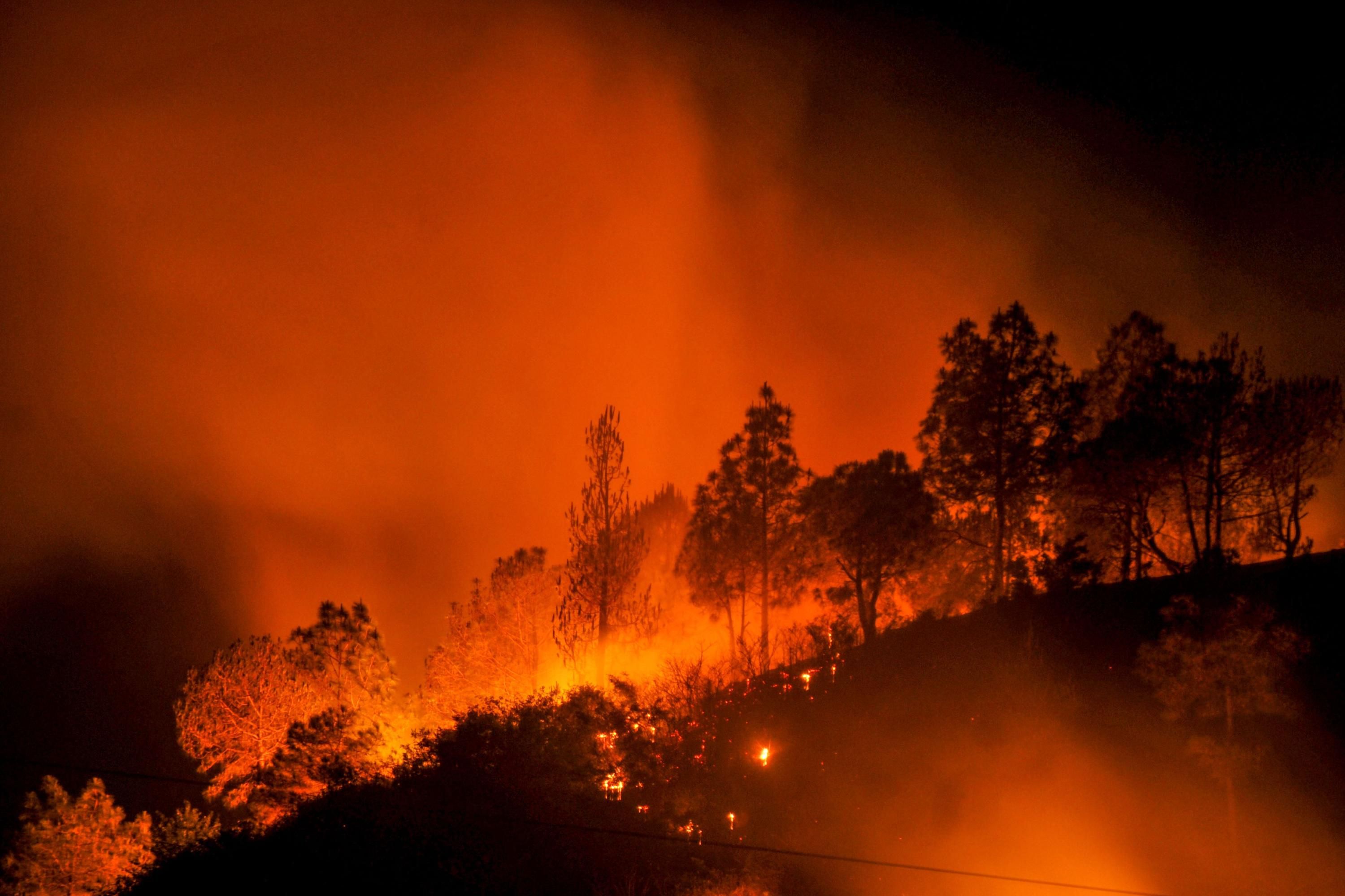 A fire is seen in India