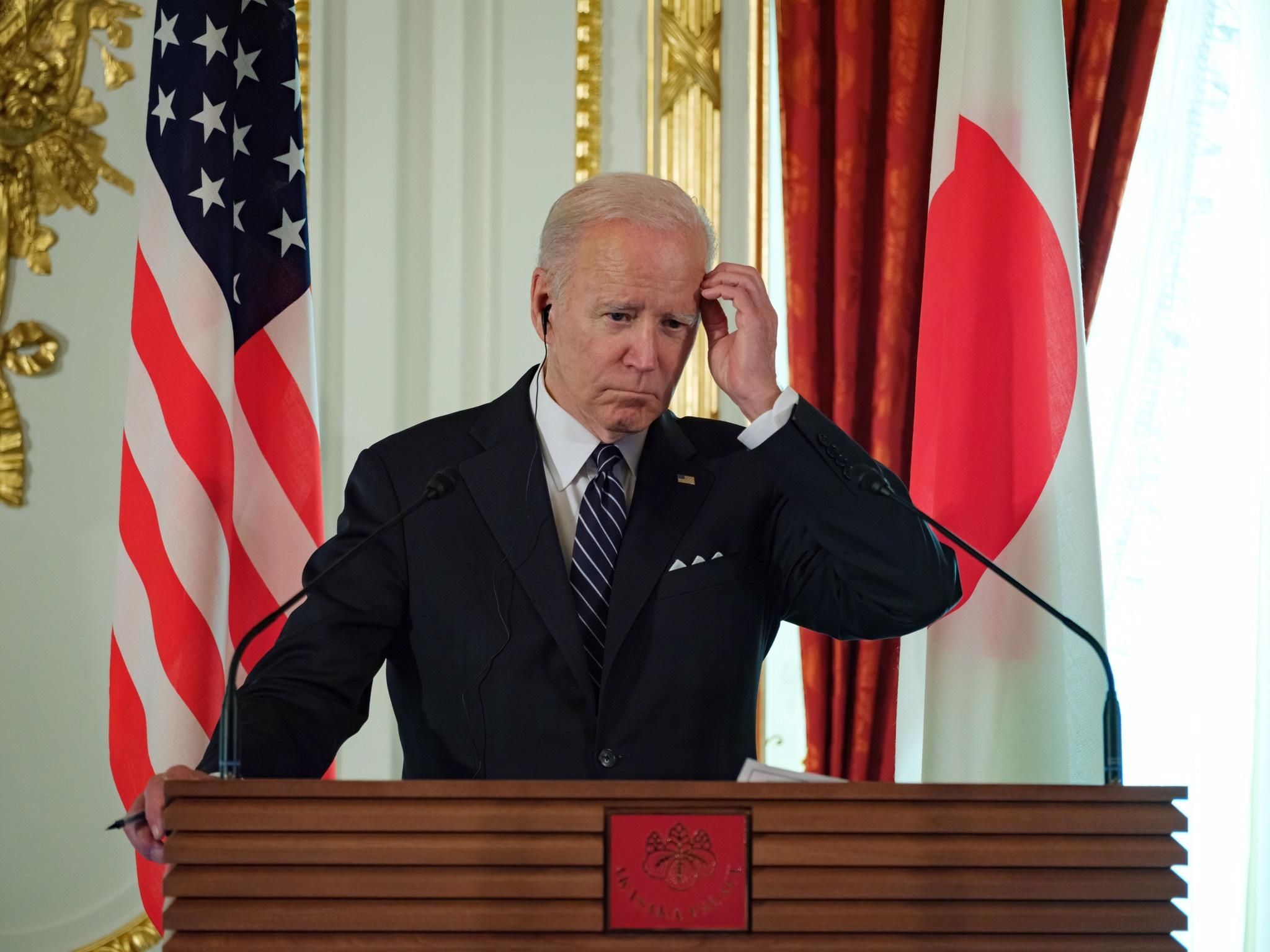 U.S. President Joe Biden speaks at a joint press conference with Japanese Prime Minister Fumio Kishida in Tokyo on May 23, 2022. 