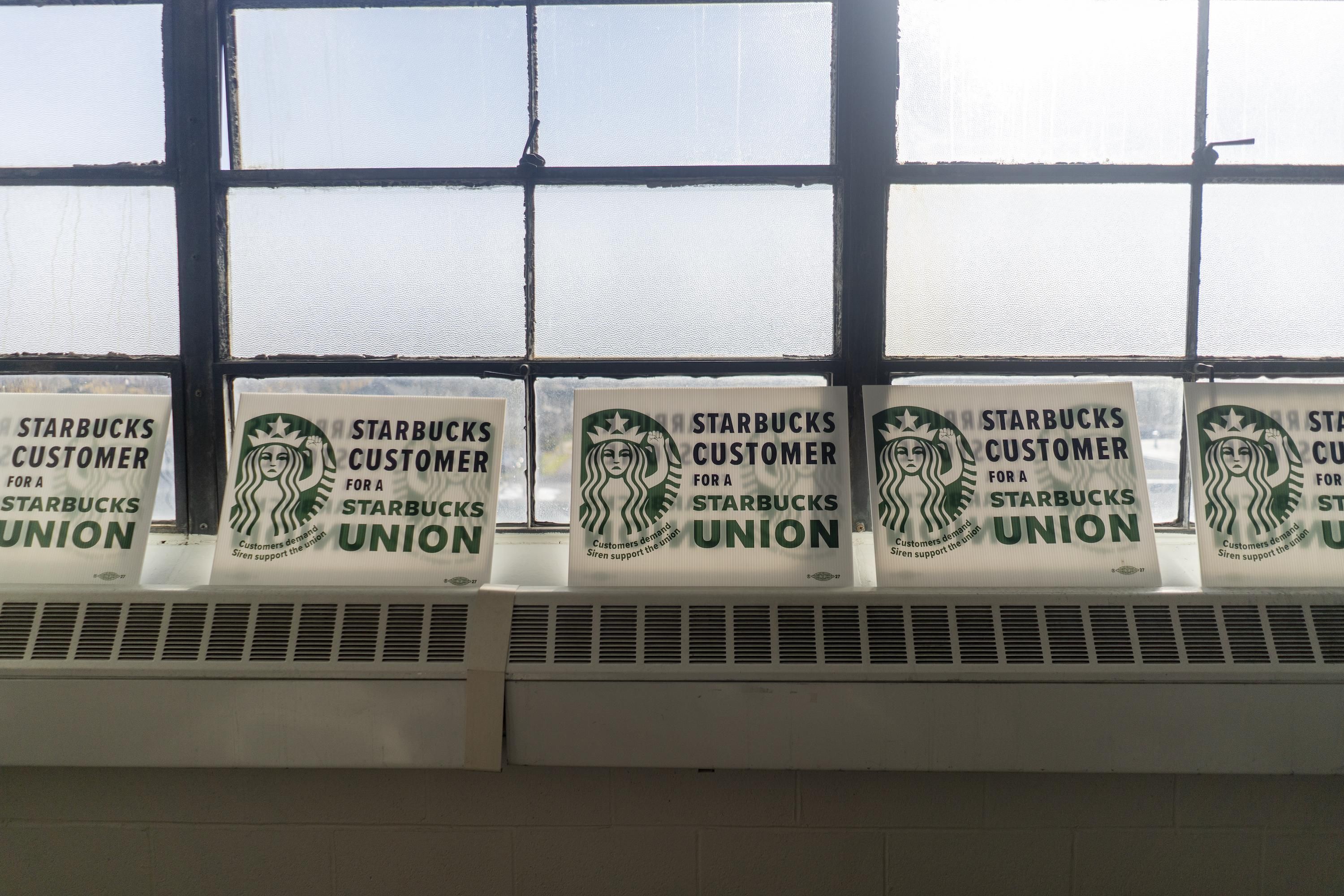 The Starbucks Workers United hub in Buffalo, New York on November 16, 2021. (Photo: Libby March for The Washington Post via Getty Images)