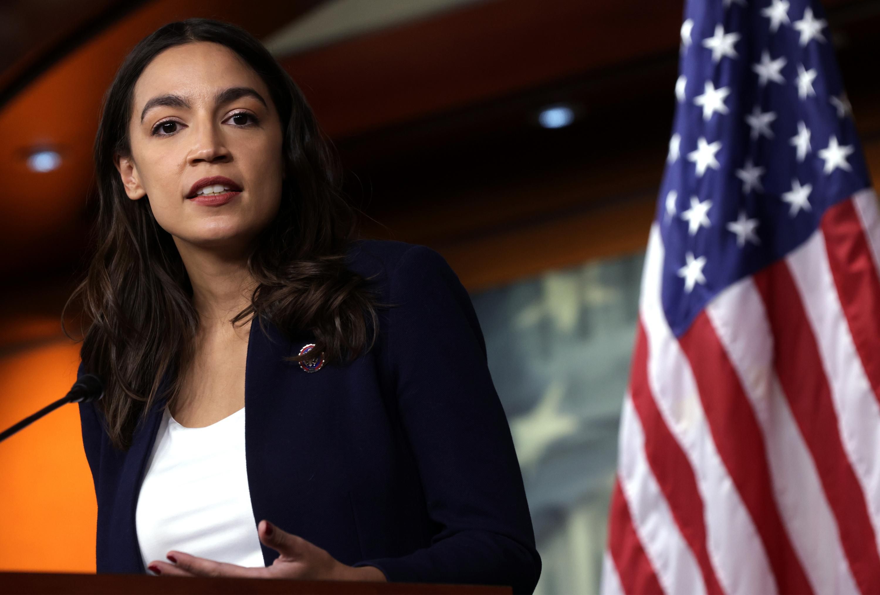 Rep. Alexandria
Ocasio-Cortez speaks at a press conference