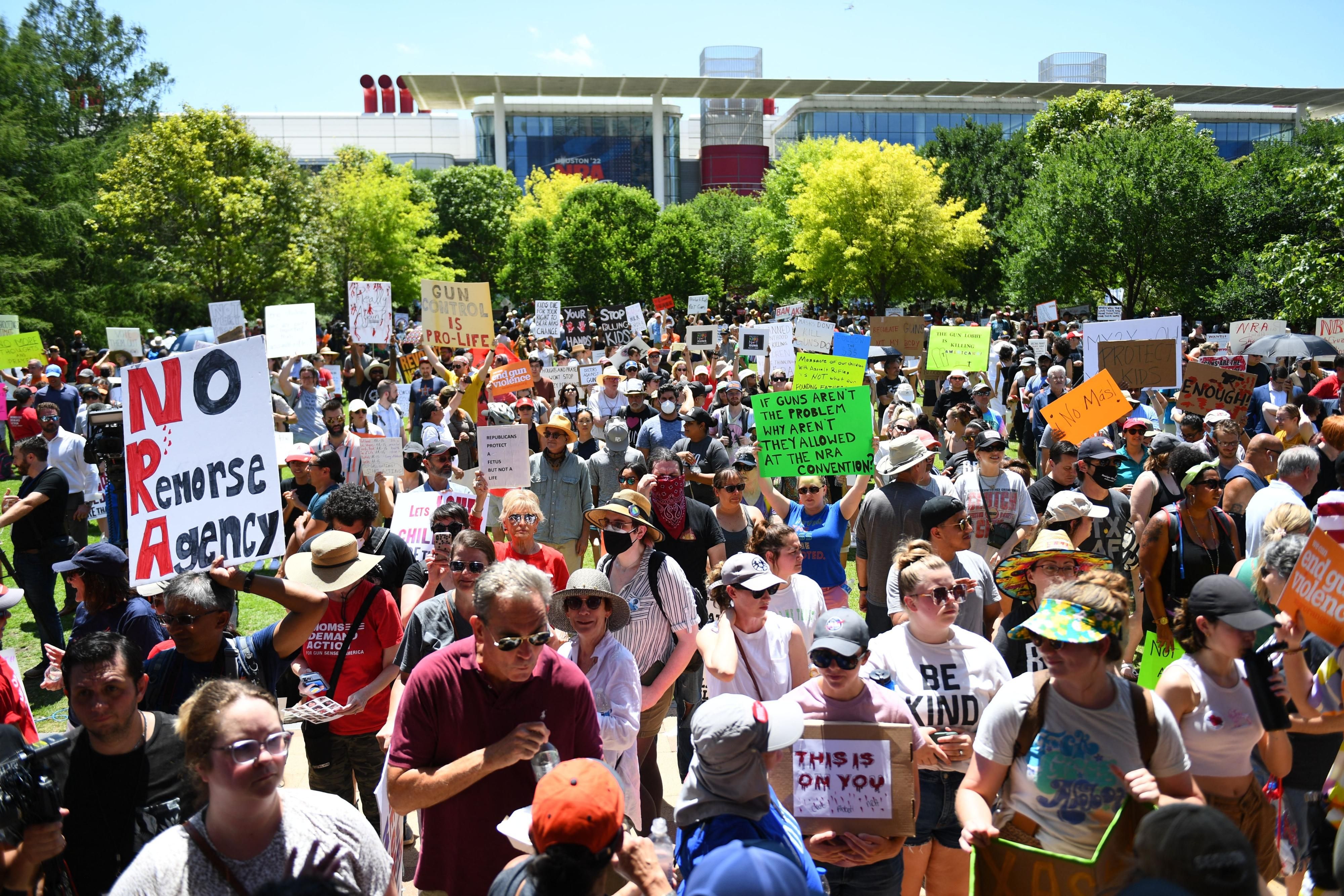 'Enough Is Enough!' Thousands Protest Outside NRA Convention in Texas