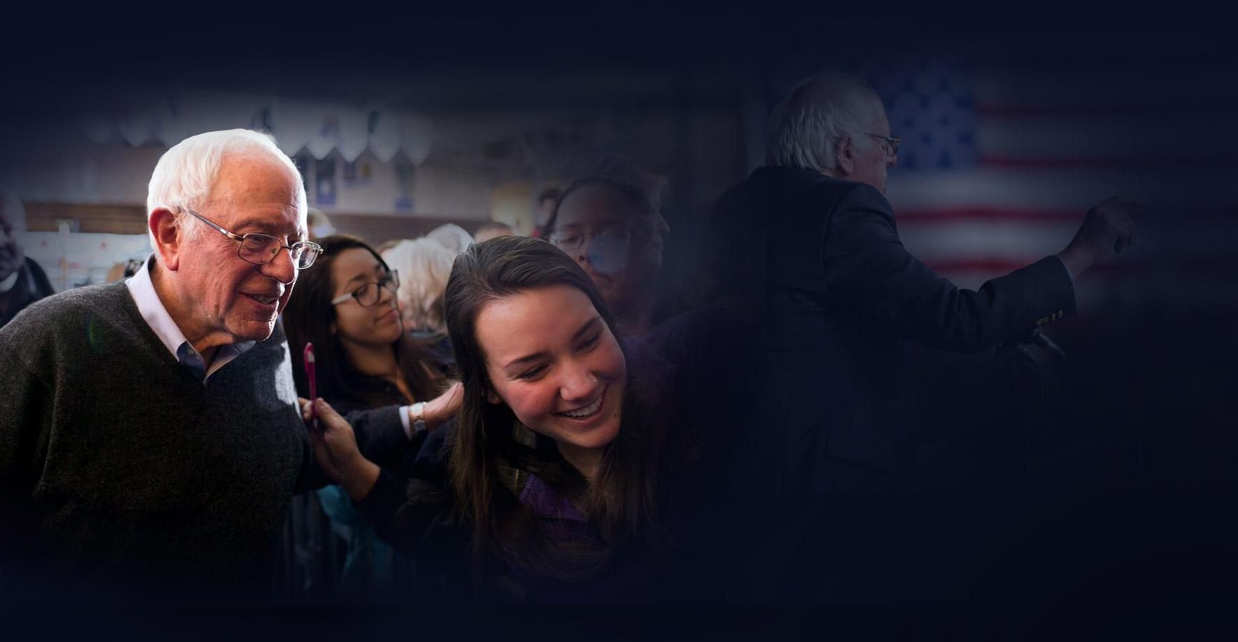 Bernie Sanders with students