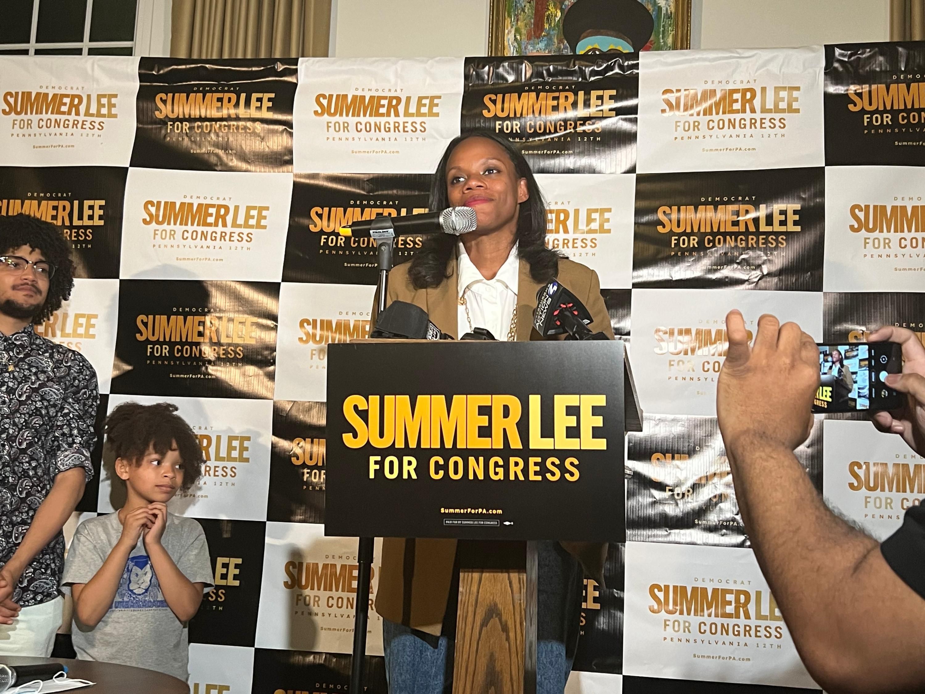 Summer Lee attends an election event
