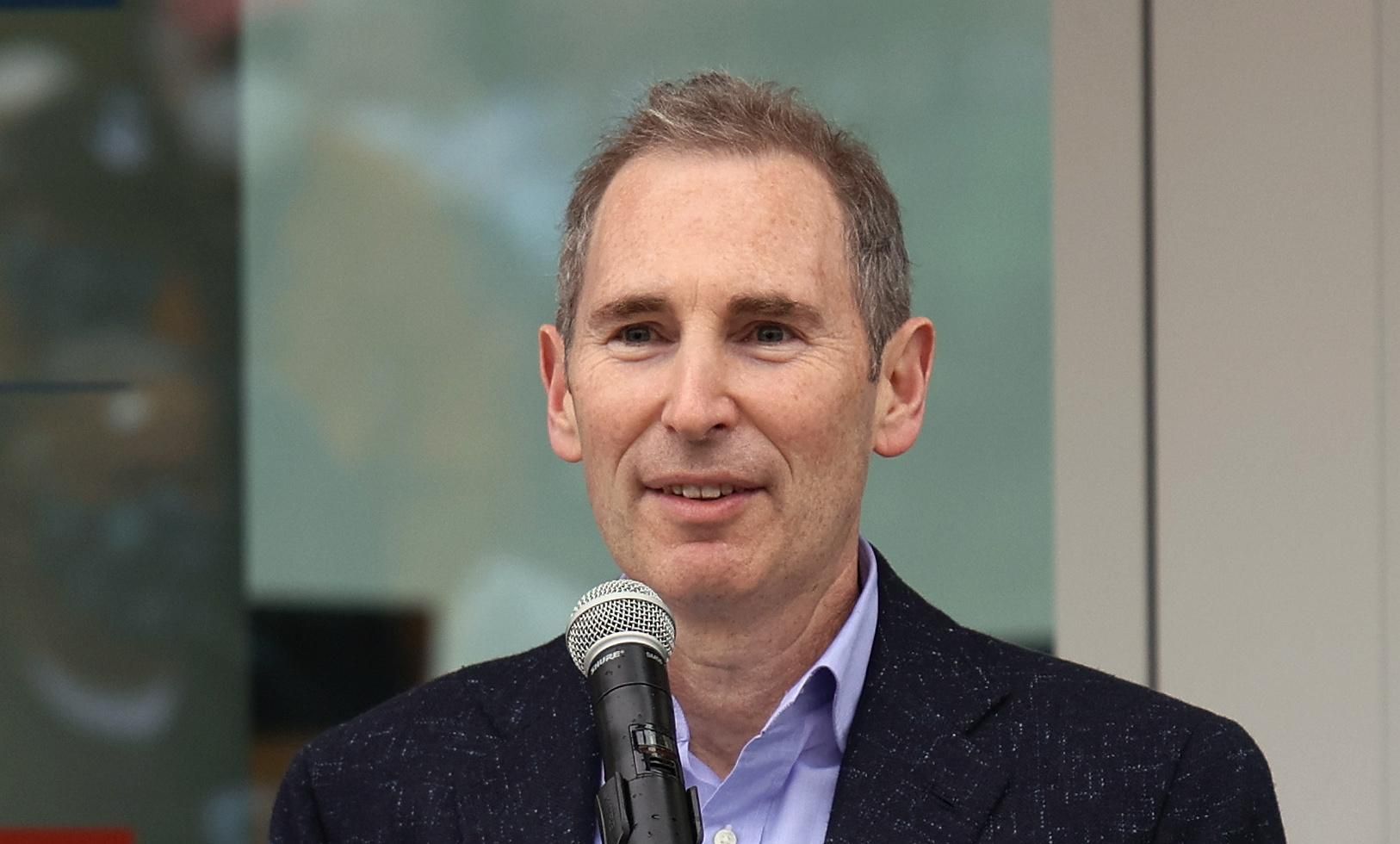 Amazon CEO Andy Jassy speaks at an event