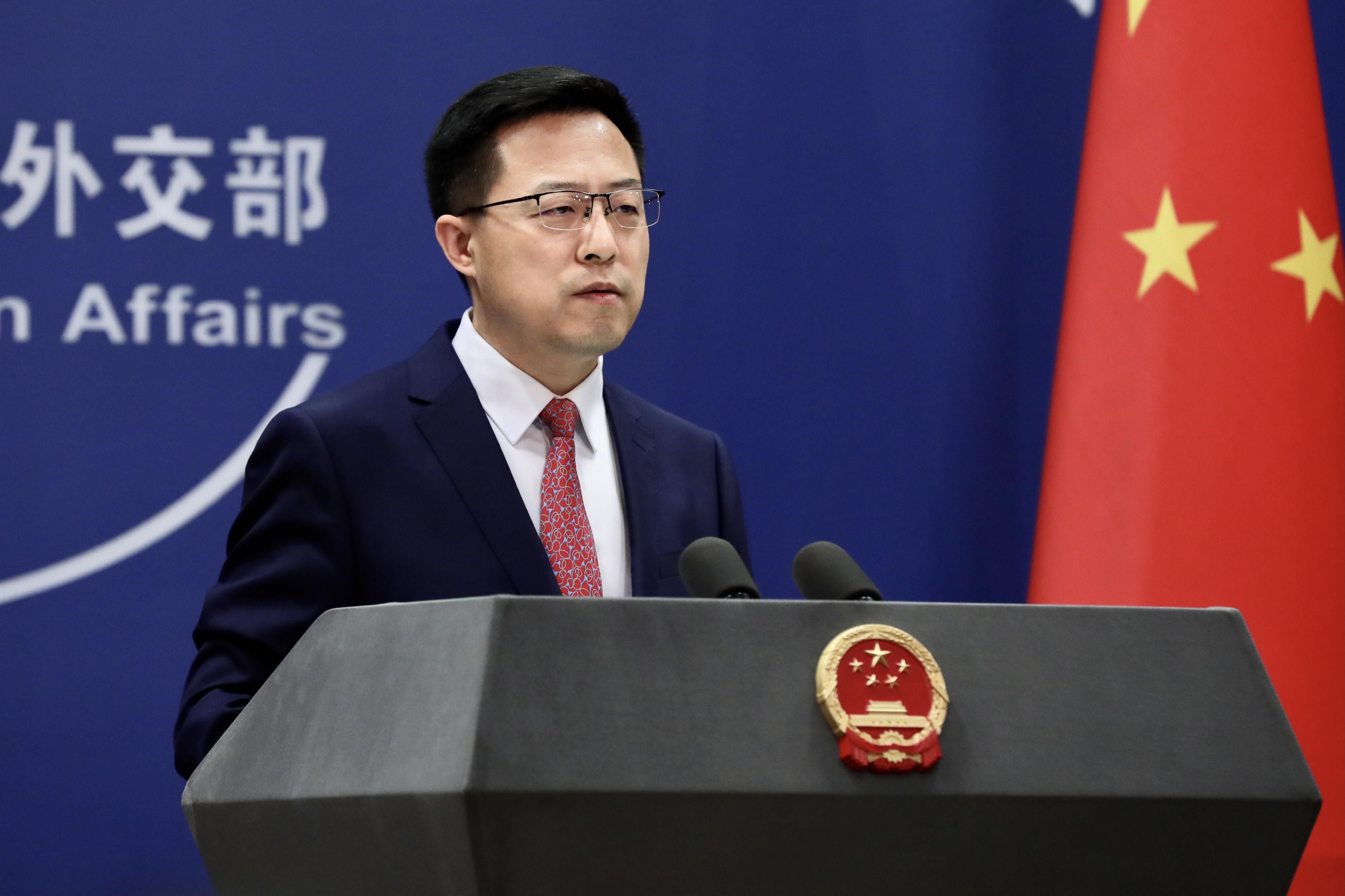 Chinese Foreign Ministry spokesperson Zhao Lijian attends a news conference on December 20, 2021 in Beijing, China. 