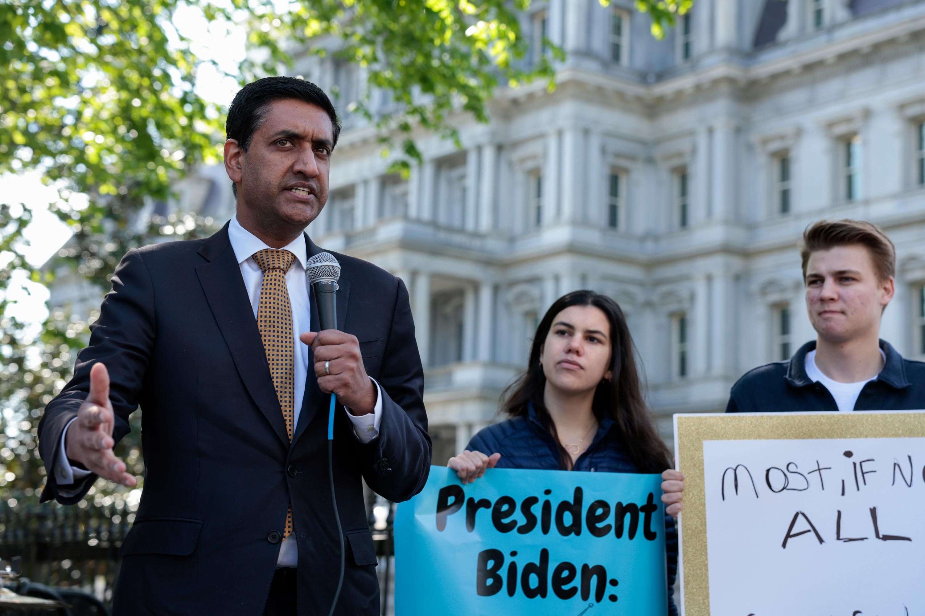 Rep. Ro Khanna speaks at a rally