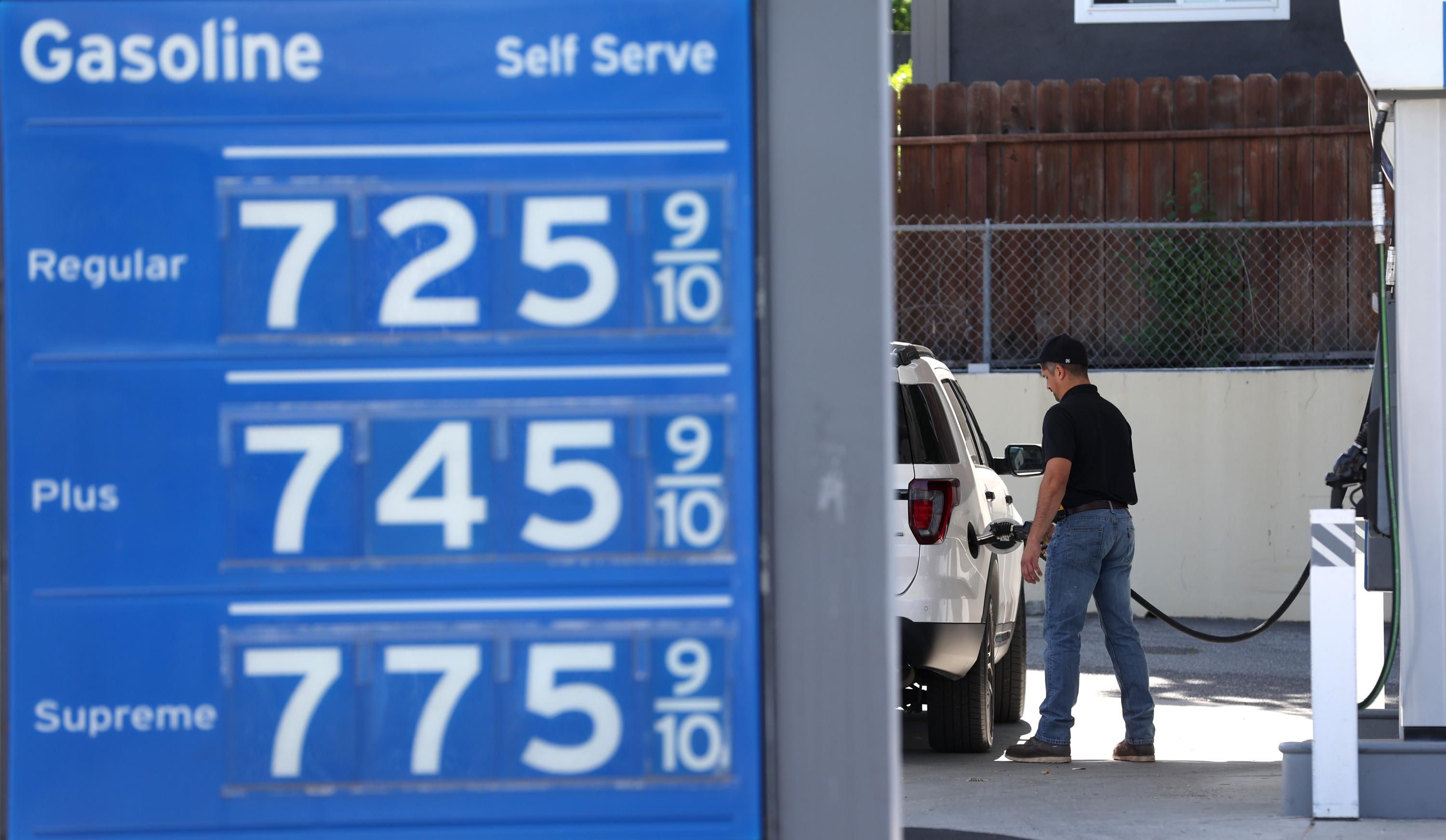Gas prices seen in California