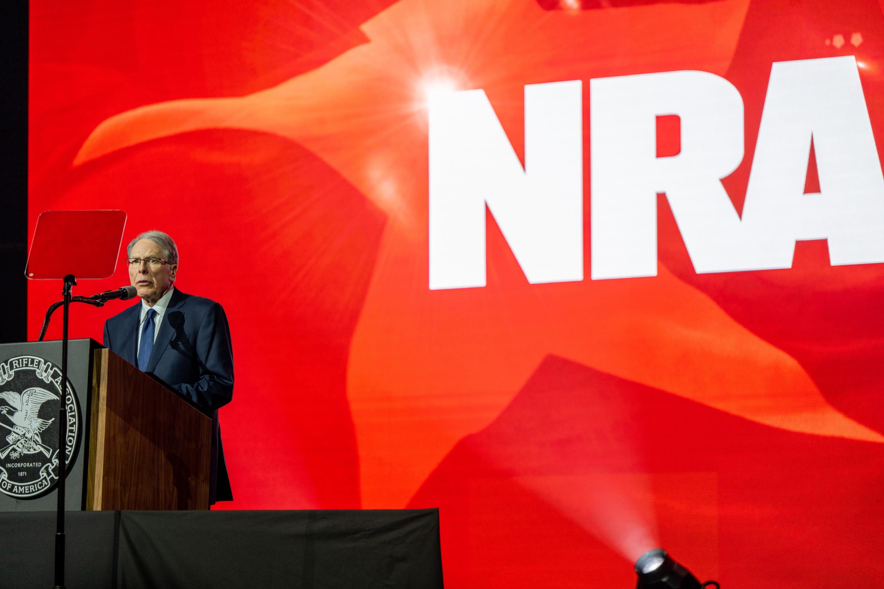 NRA CEO speaks at the group's annual convention