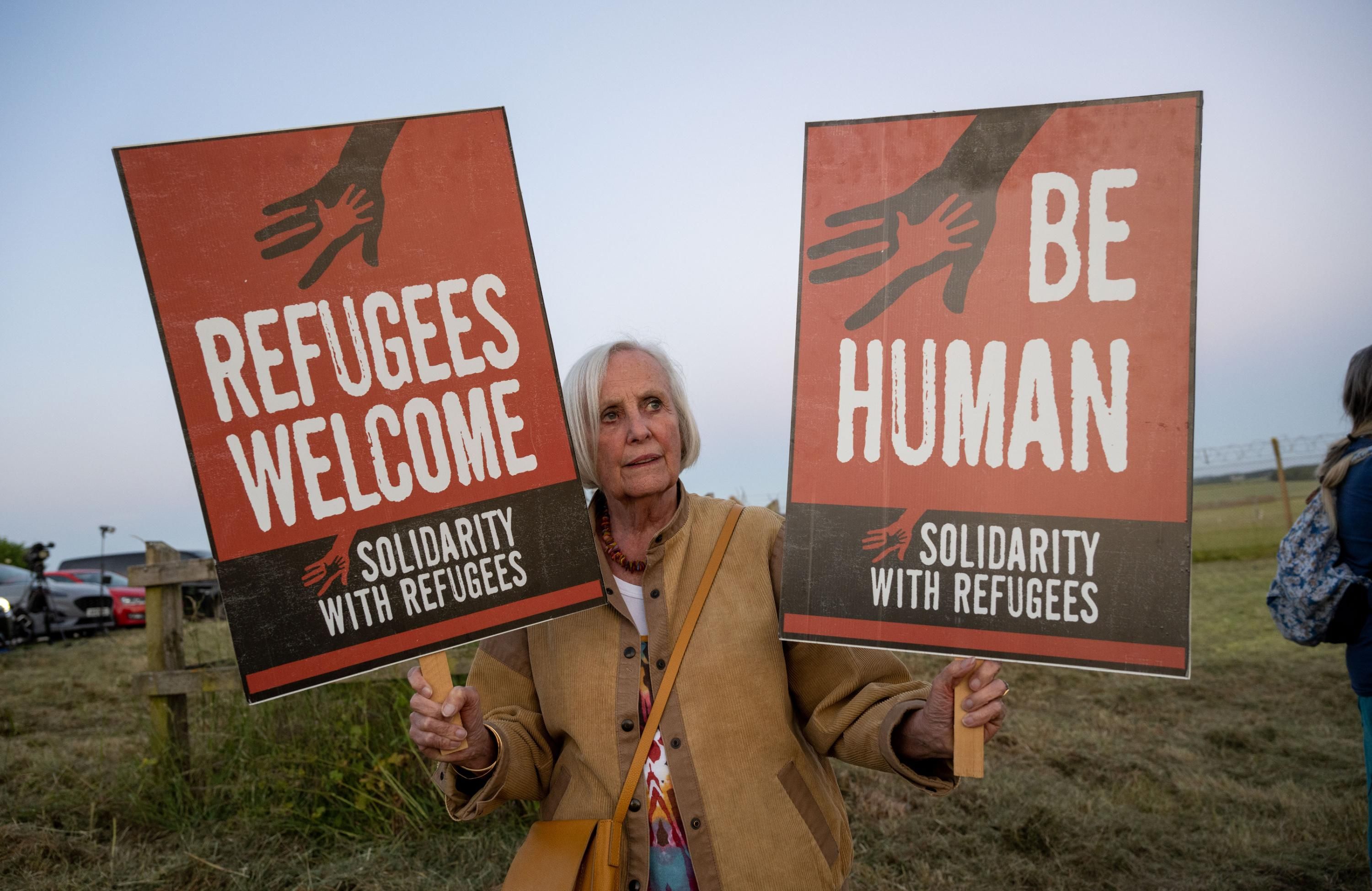 British woman protests deportations