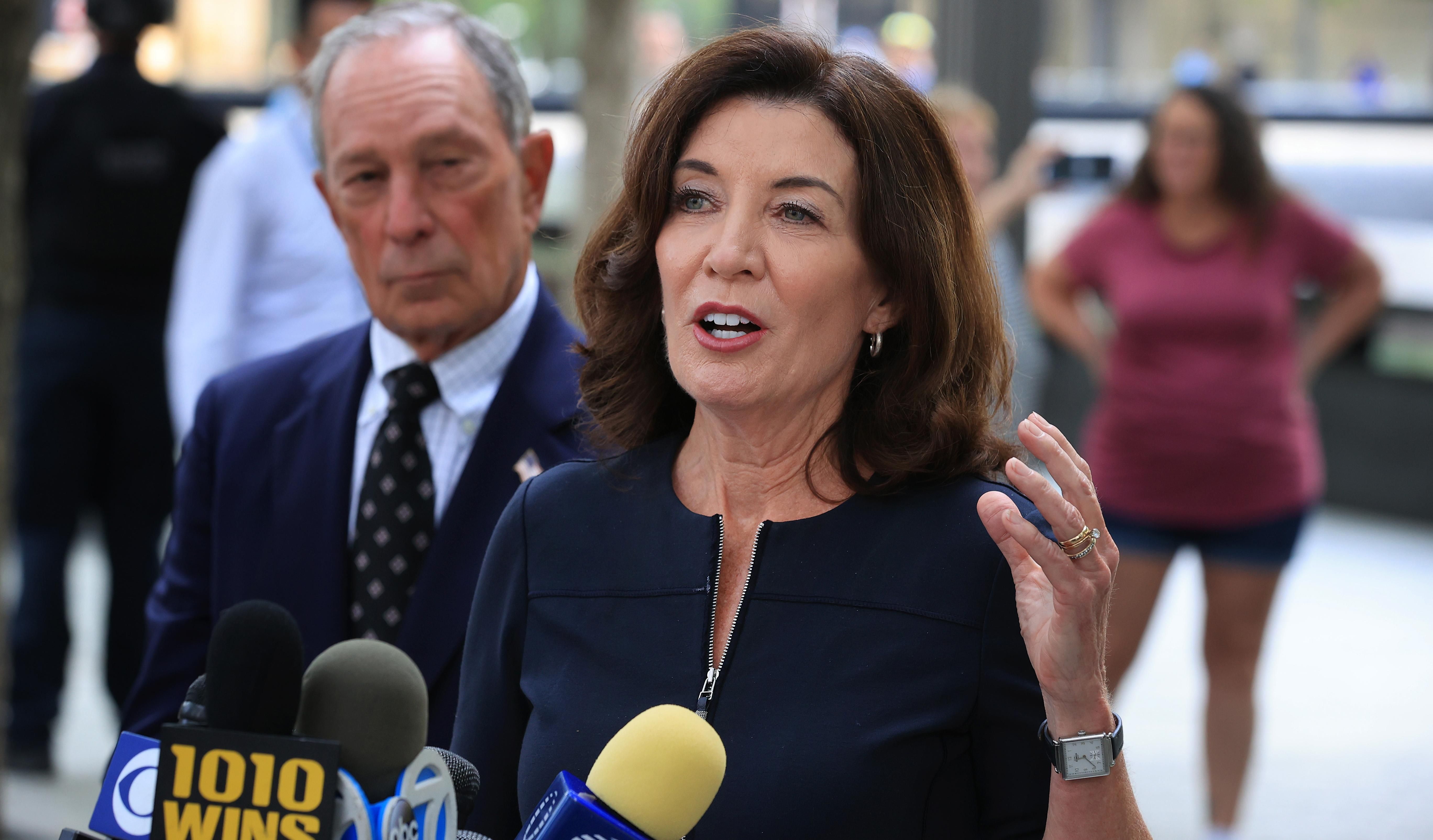 New York Gov. Kathy Hochul and former New York City Mayor Mike Bloomberg 