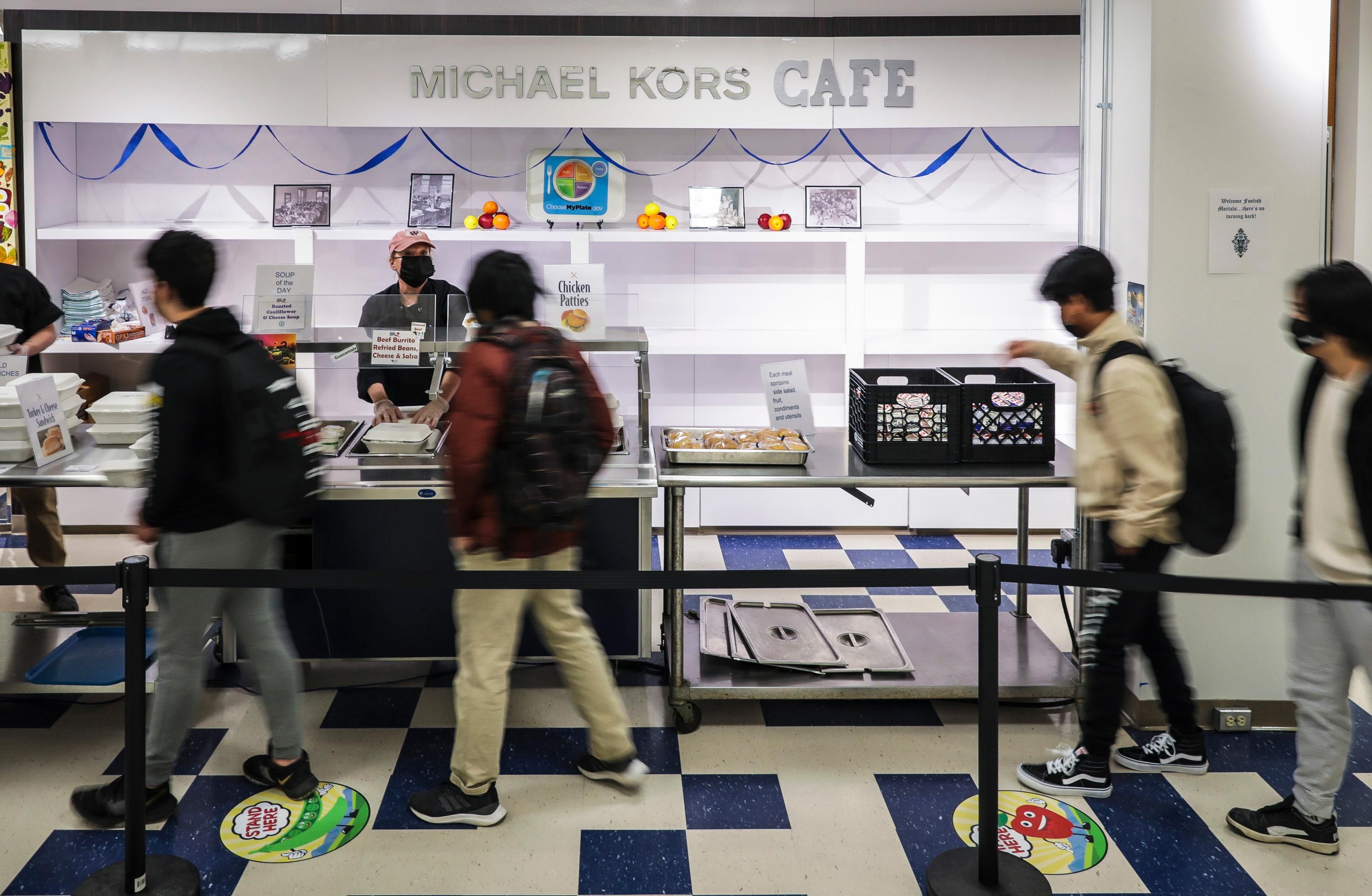 Students grab meals at a lunch counter