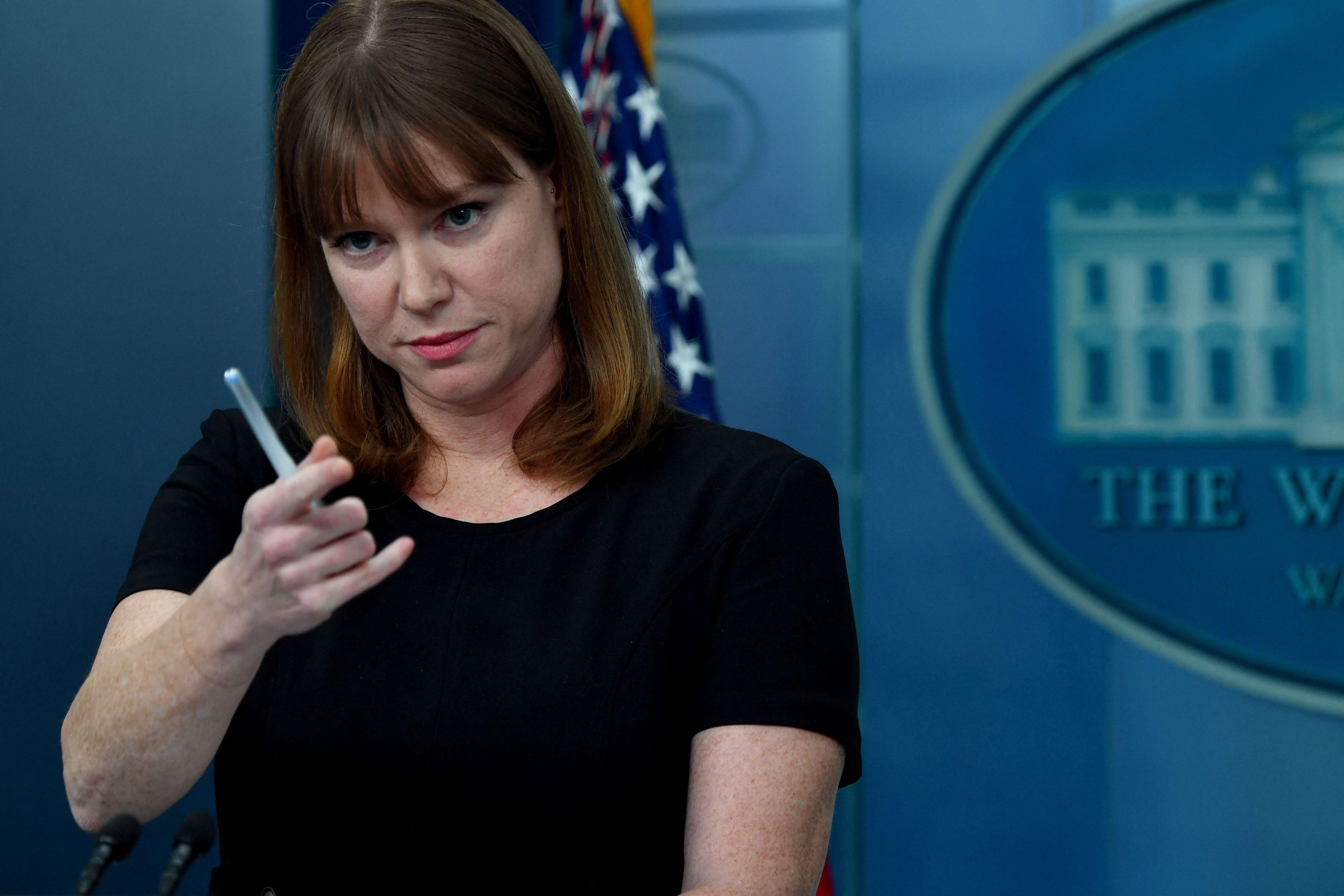 Kate Bedingfield in the White House briefing room