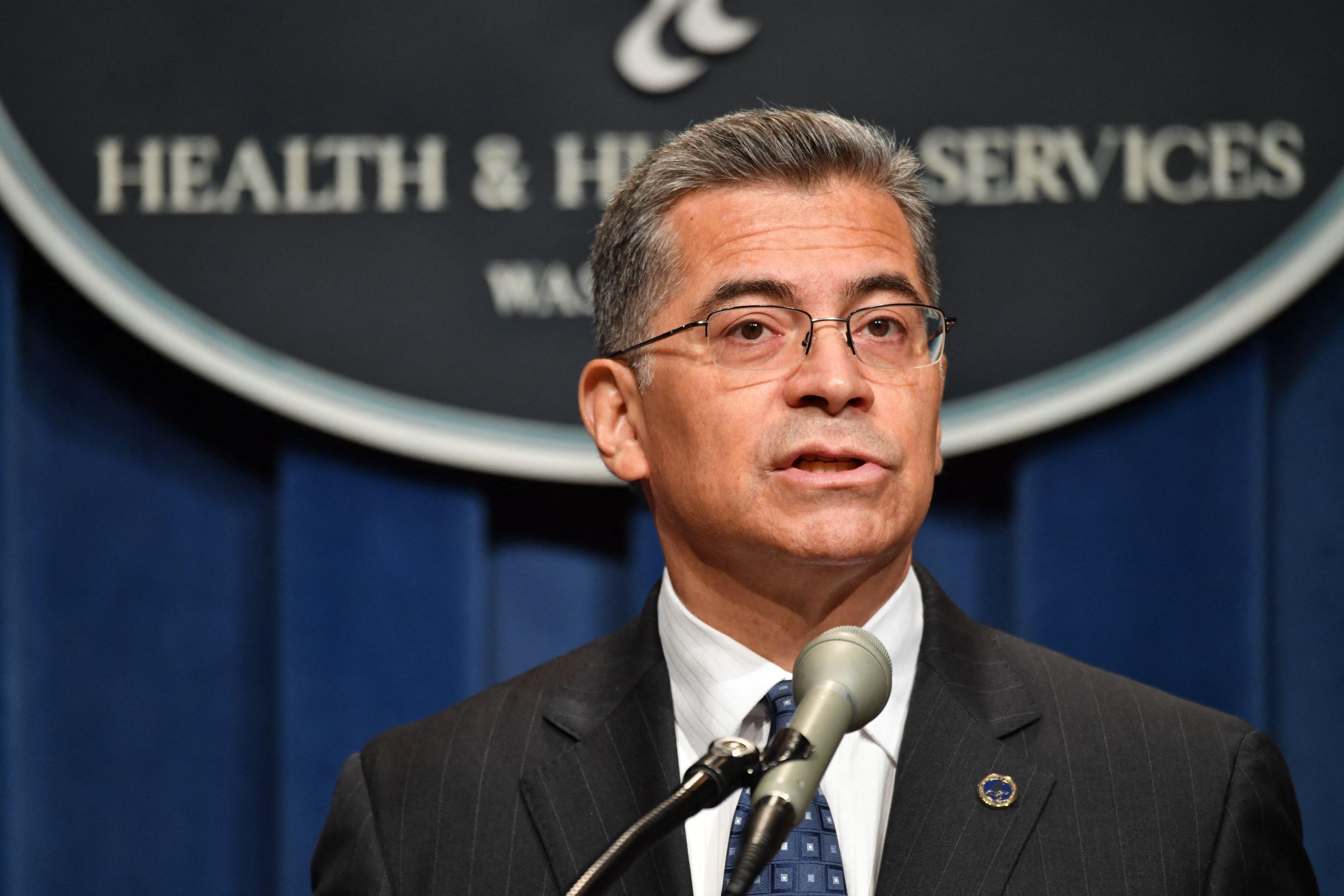 Health and Human Services Secretary Xavier Becerra speaks during a press conference in Washington, D.C. on June 28, 2022.