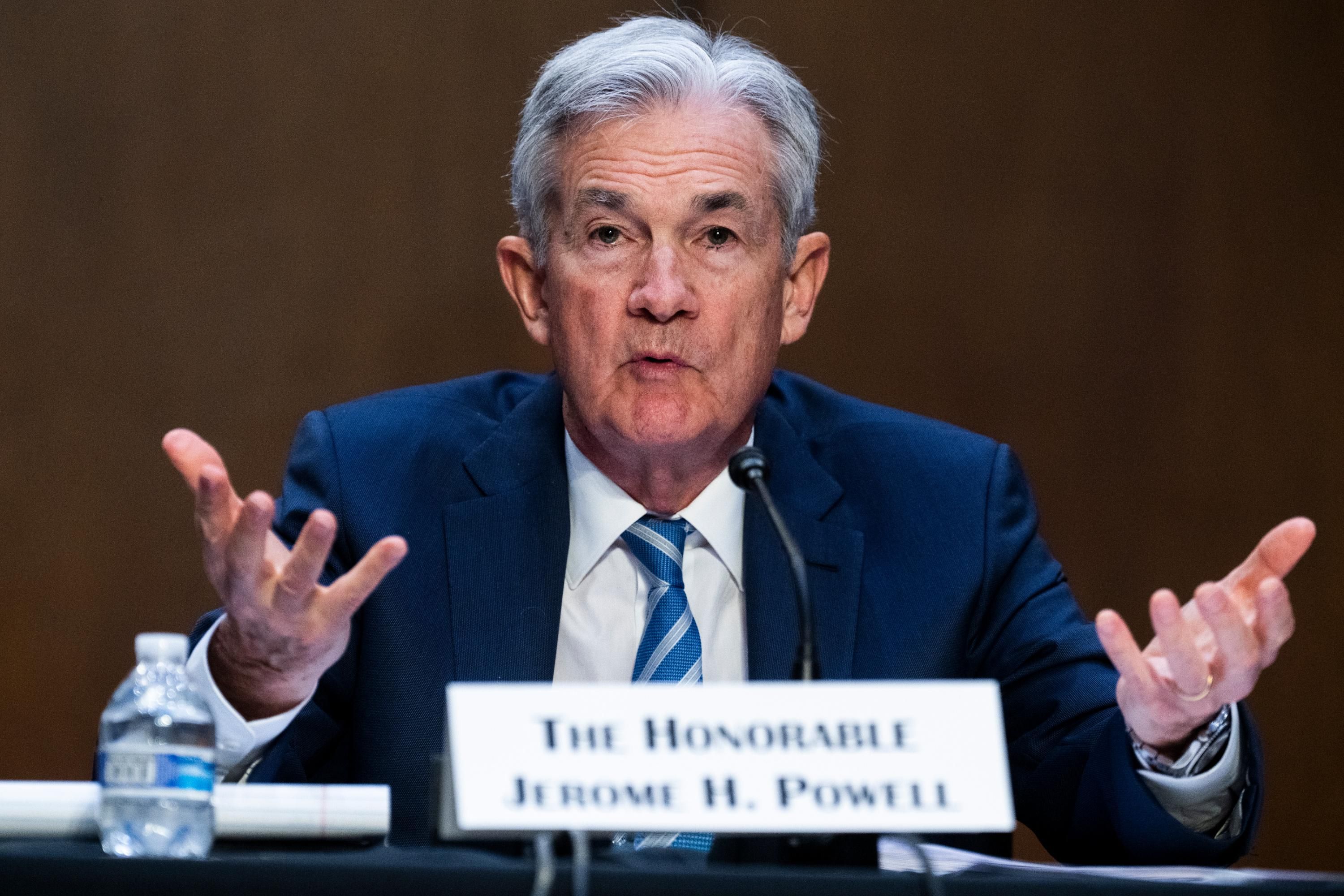 Federal Reserve Chair Jerome Powell speaks to Congress