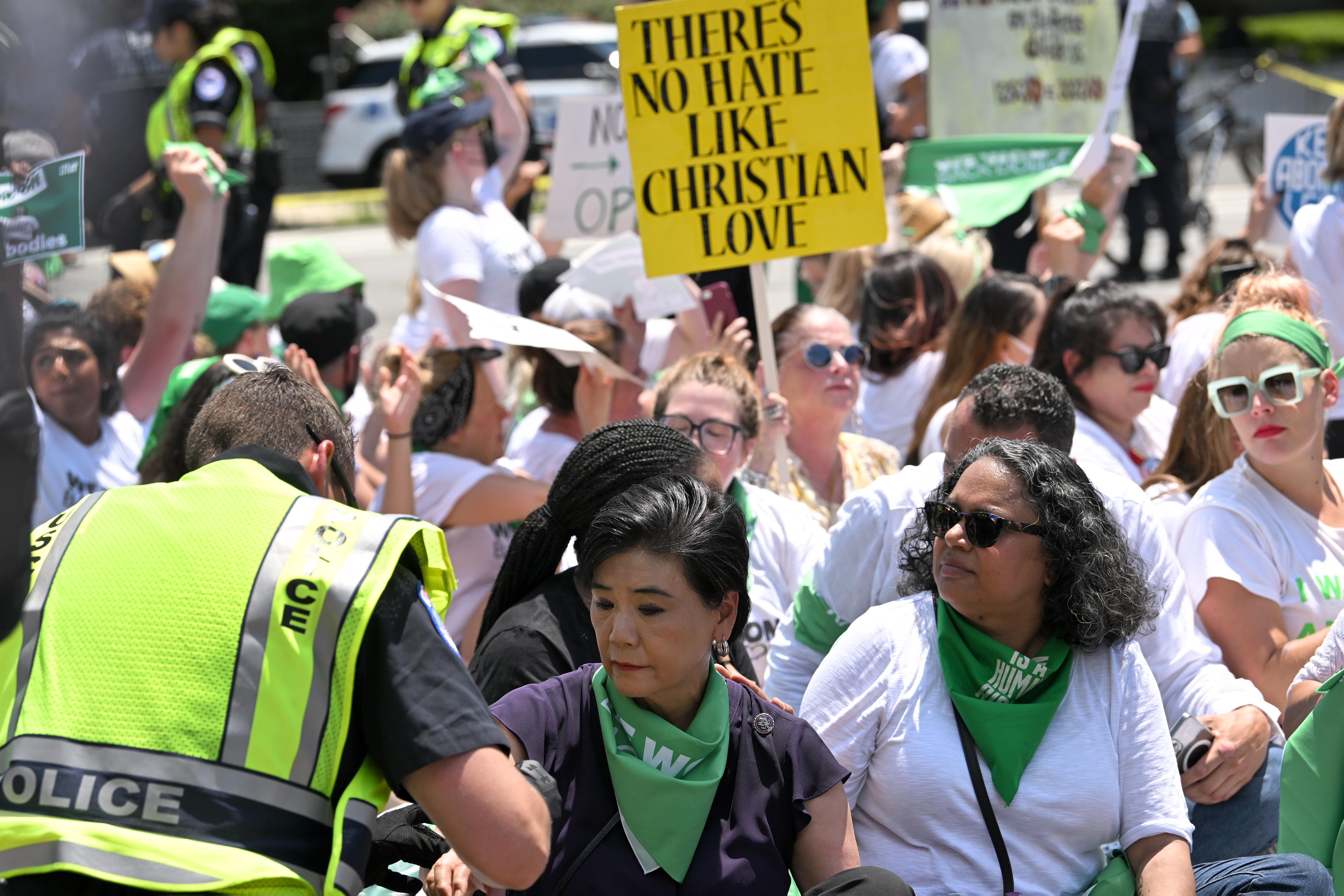 Abortion rights defenders arrested in Washington, DC