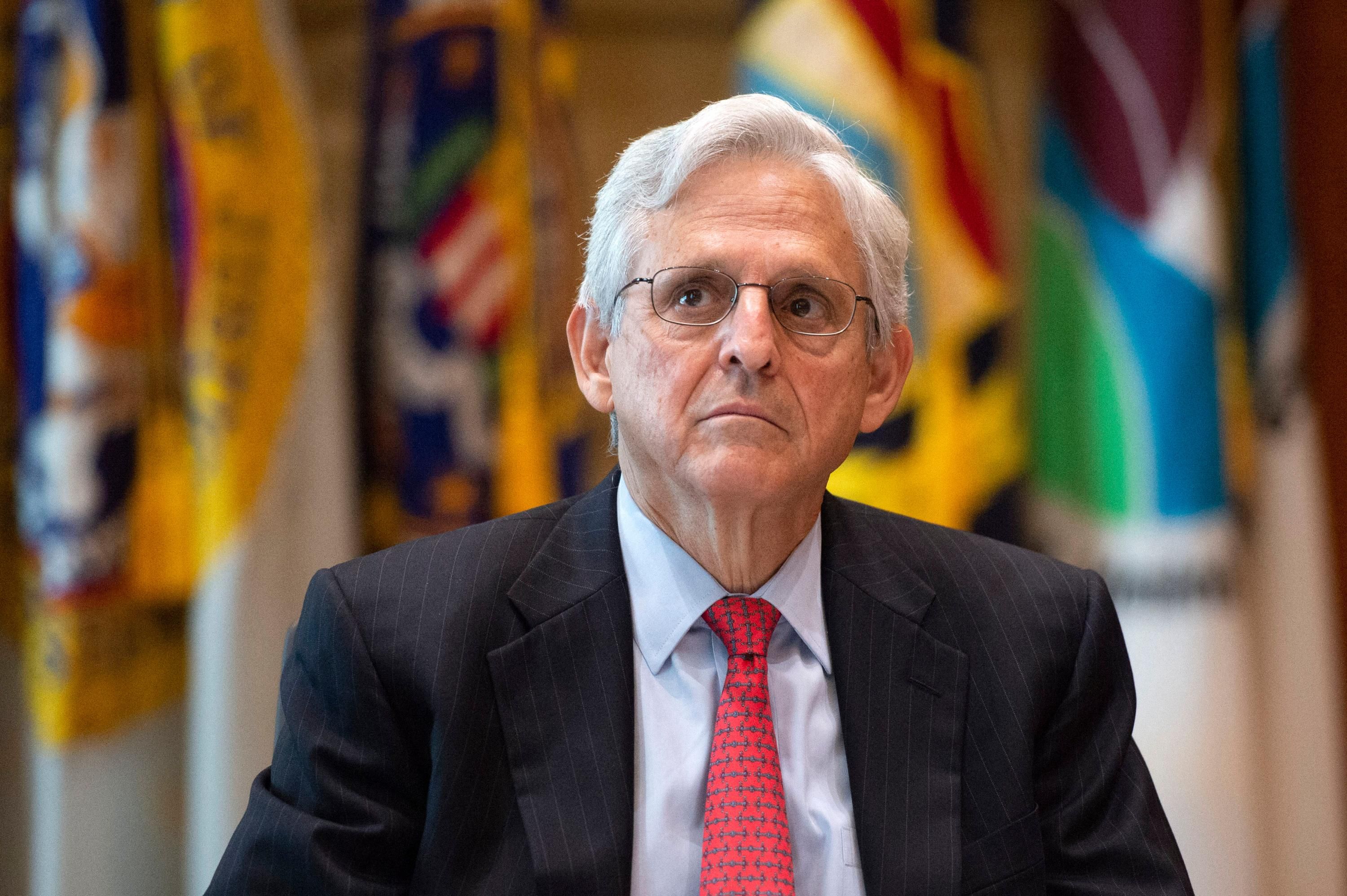 Attorney General Merrick Garland speaks after a briefing