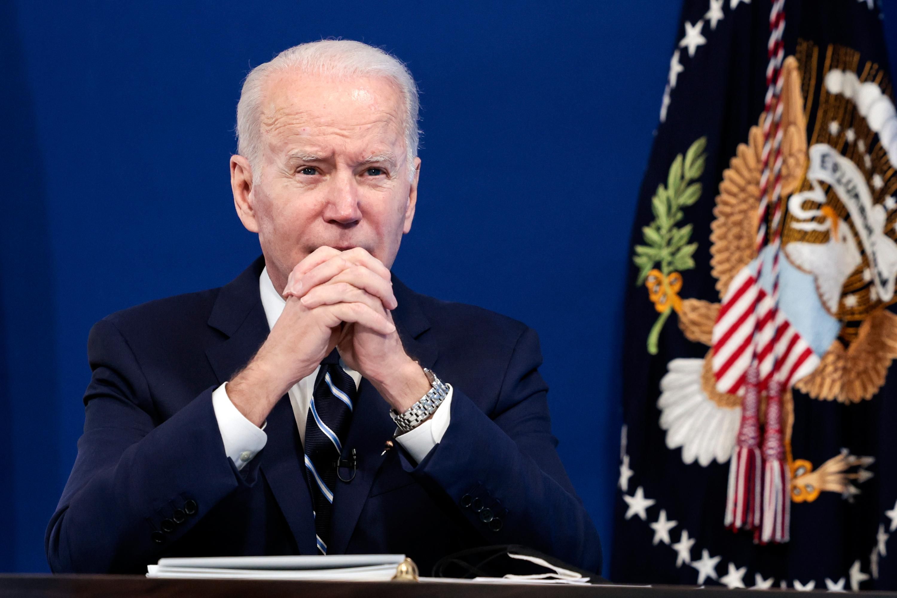 President Joe Biden appears at an event on the White House's Covid-19 response