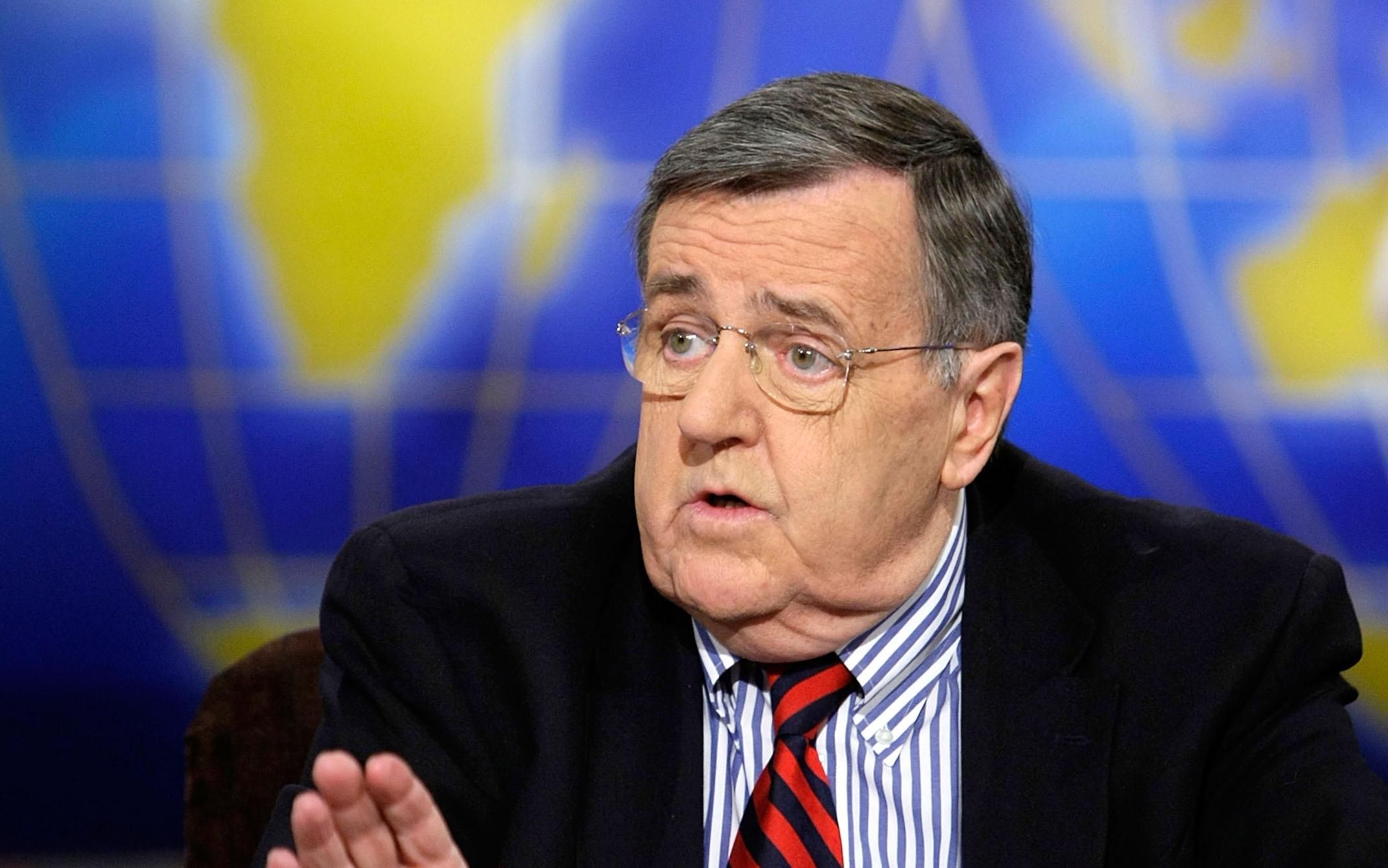 Mark Shields speaks during an NBC appearance