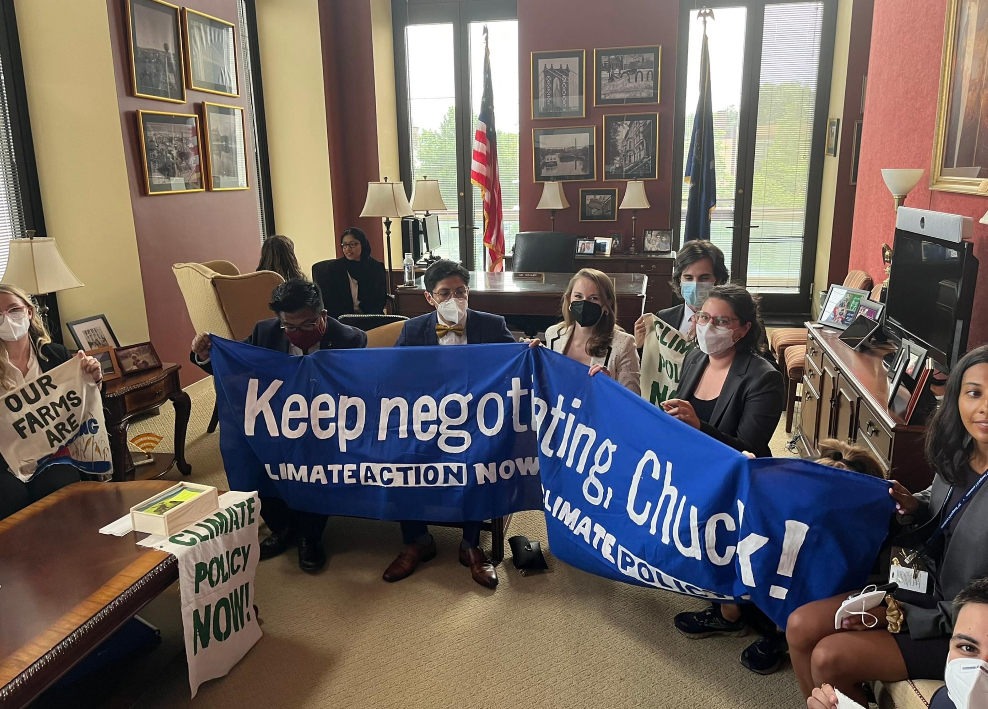 Schumer climate protest