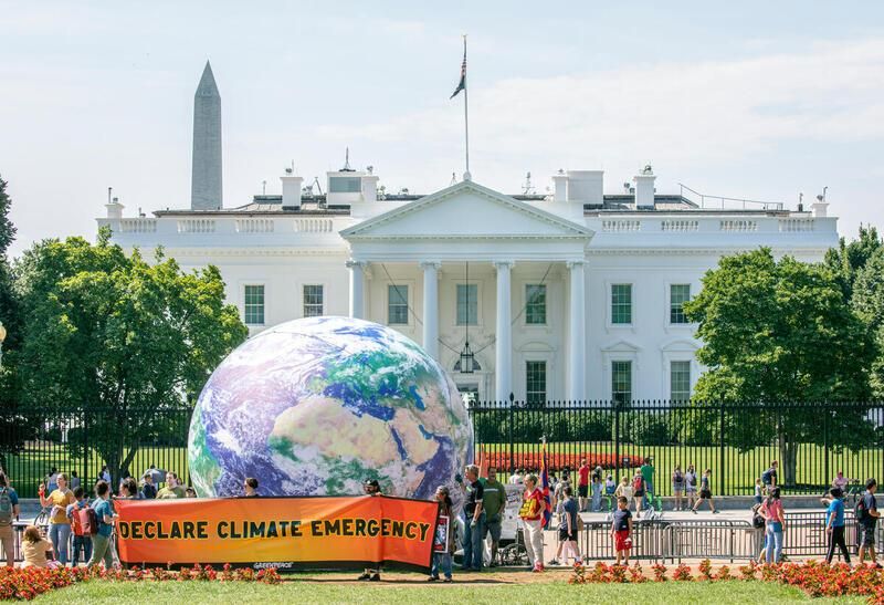 16-foot globe at White House