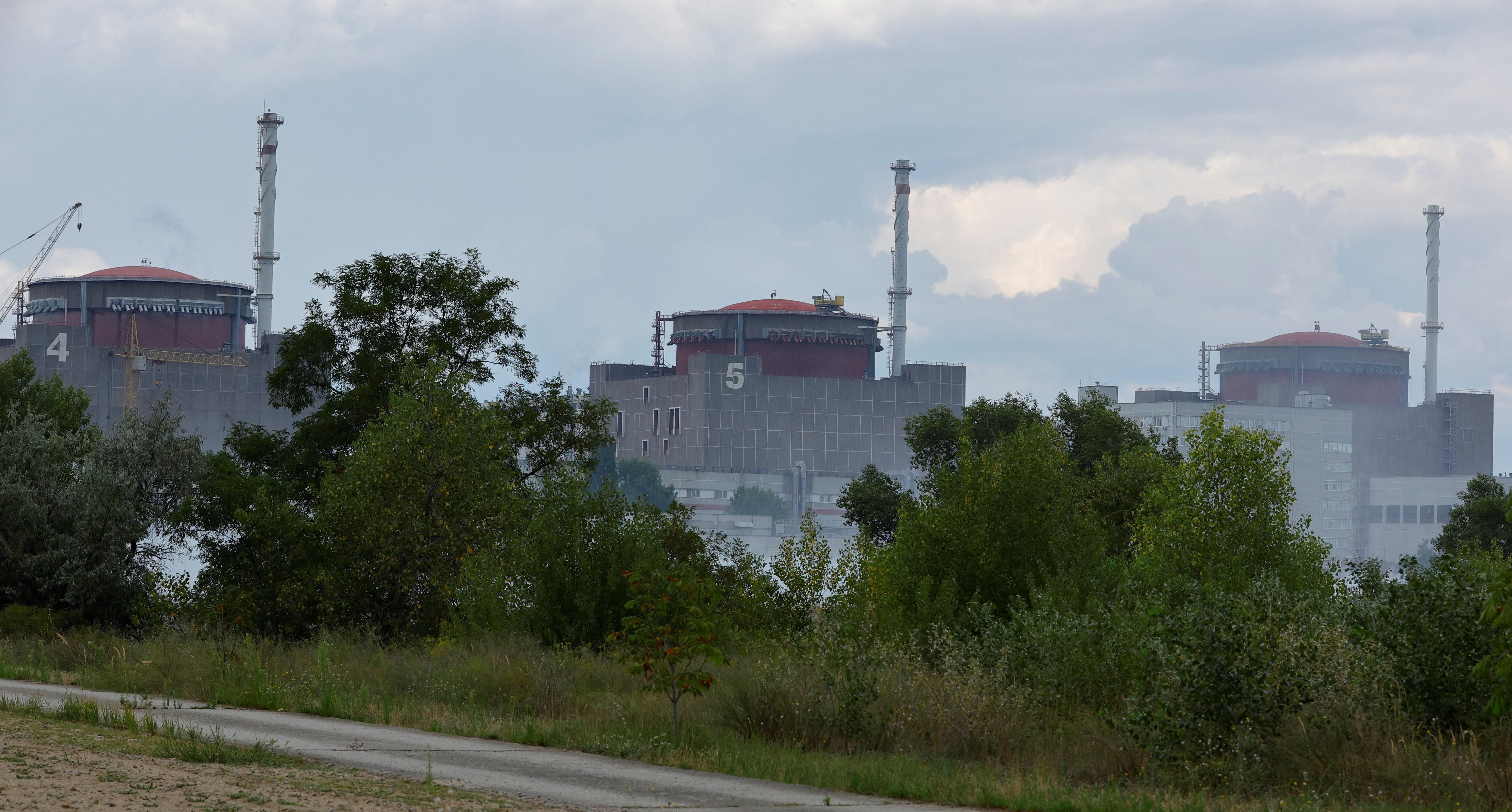 The Zaporizhzhia nuclear power plant in southeastern Ukraine is shown on August 4, 2022.
