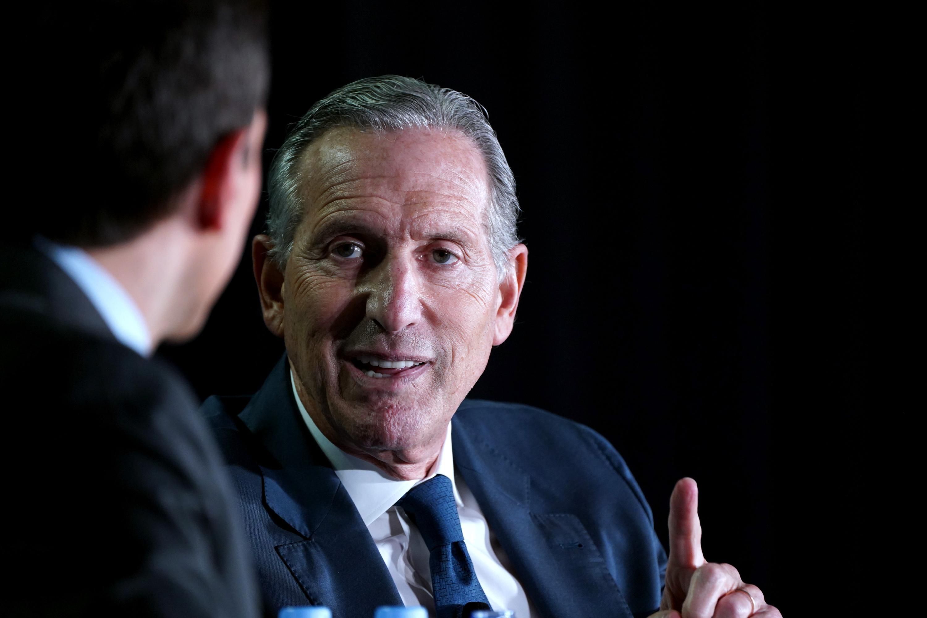 Starbucks CEO Howard Schultz speaks during an event