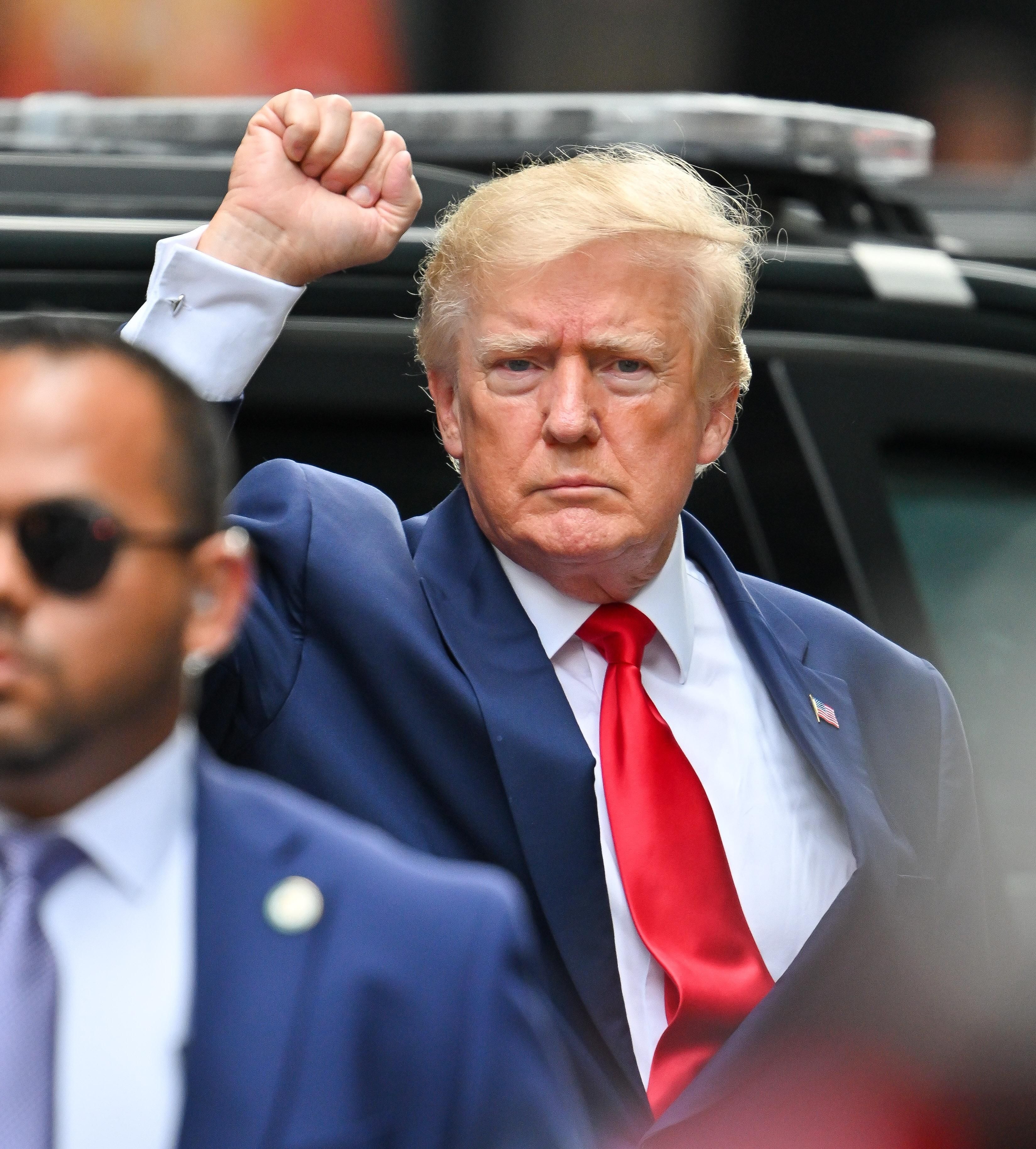 Former U.S. President Donald Trump leaves Trump Tower on August 10, 2022 in New York City.
