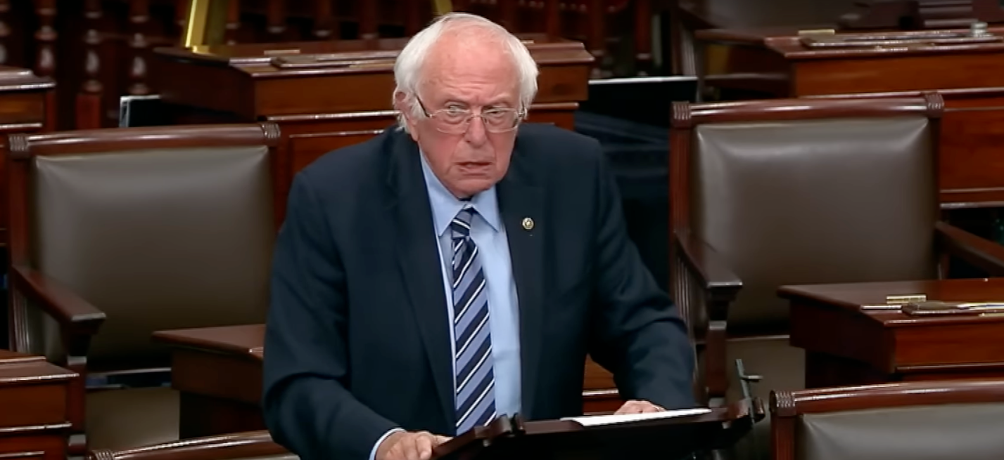 Bernie Sanders on the floor of the Senate