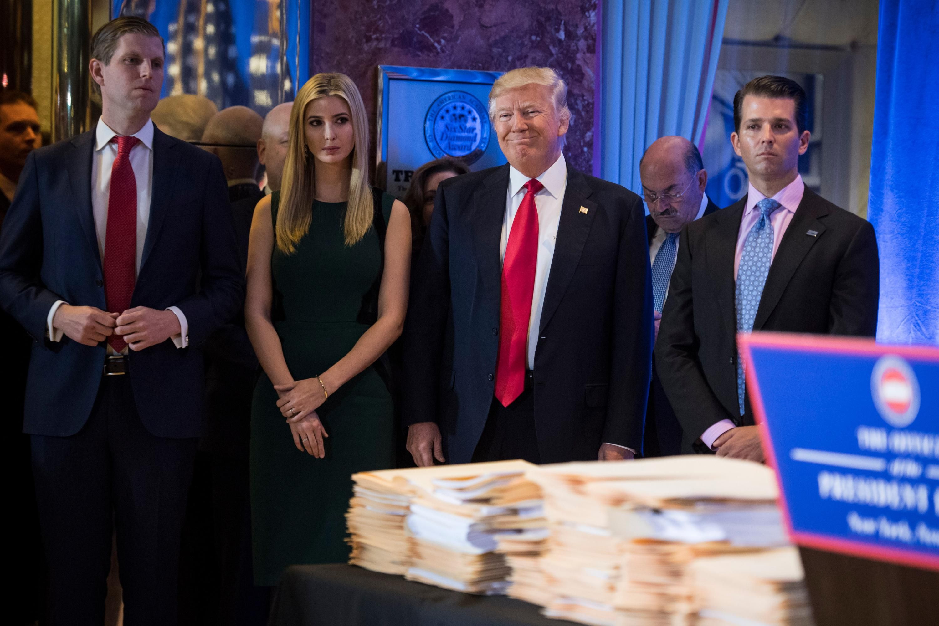 President Donald Trump with children