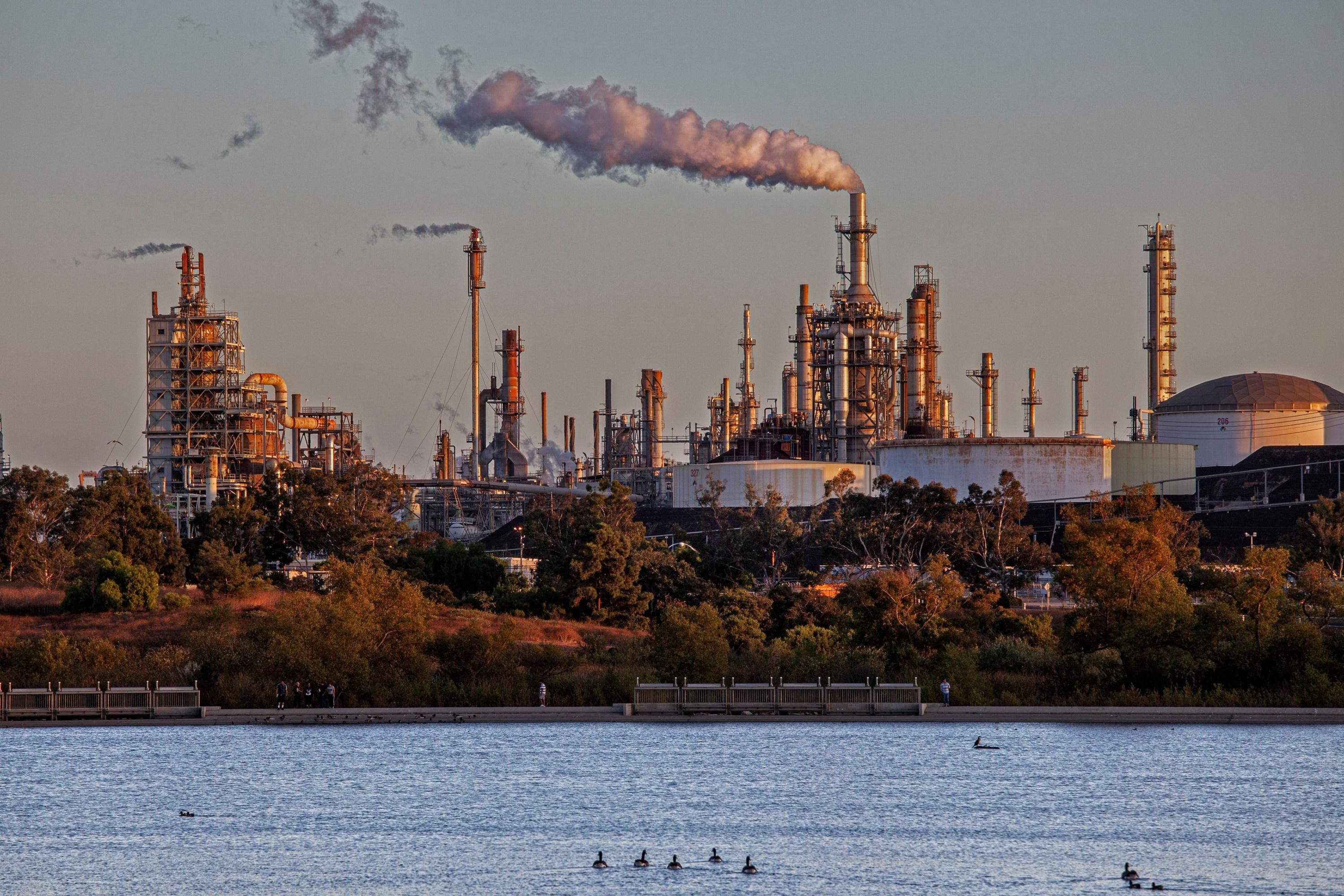A fossil fuel facility is seen in California