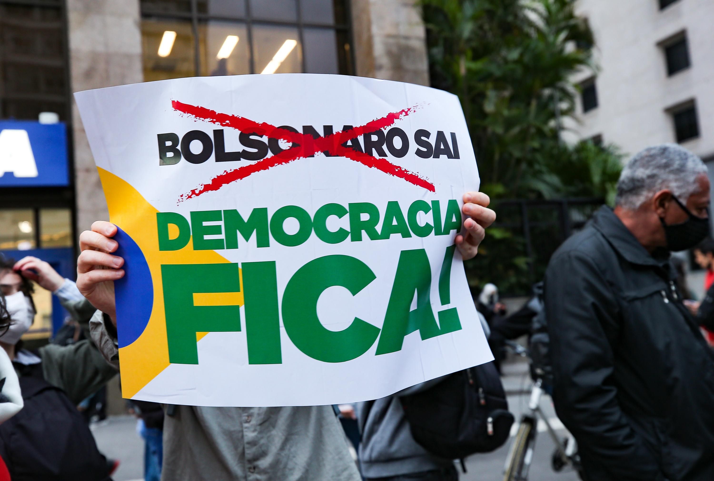 Demonstrators protest Brazilian President Jair Bolsonaro and support democratic elections