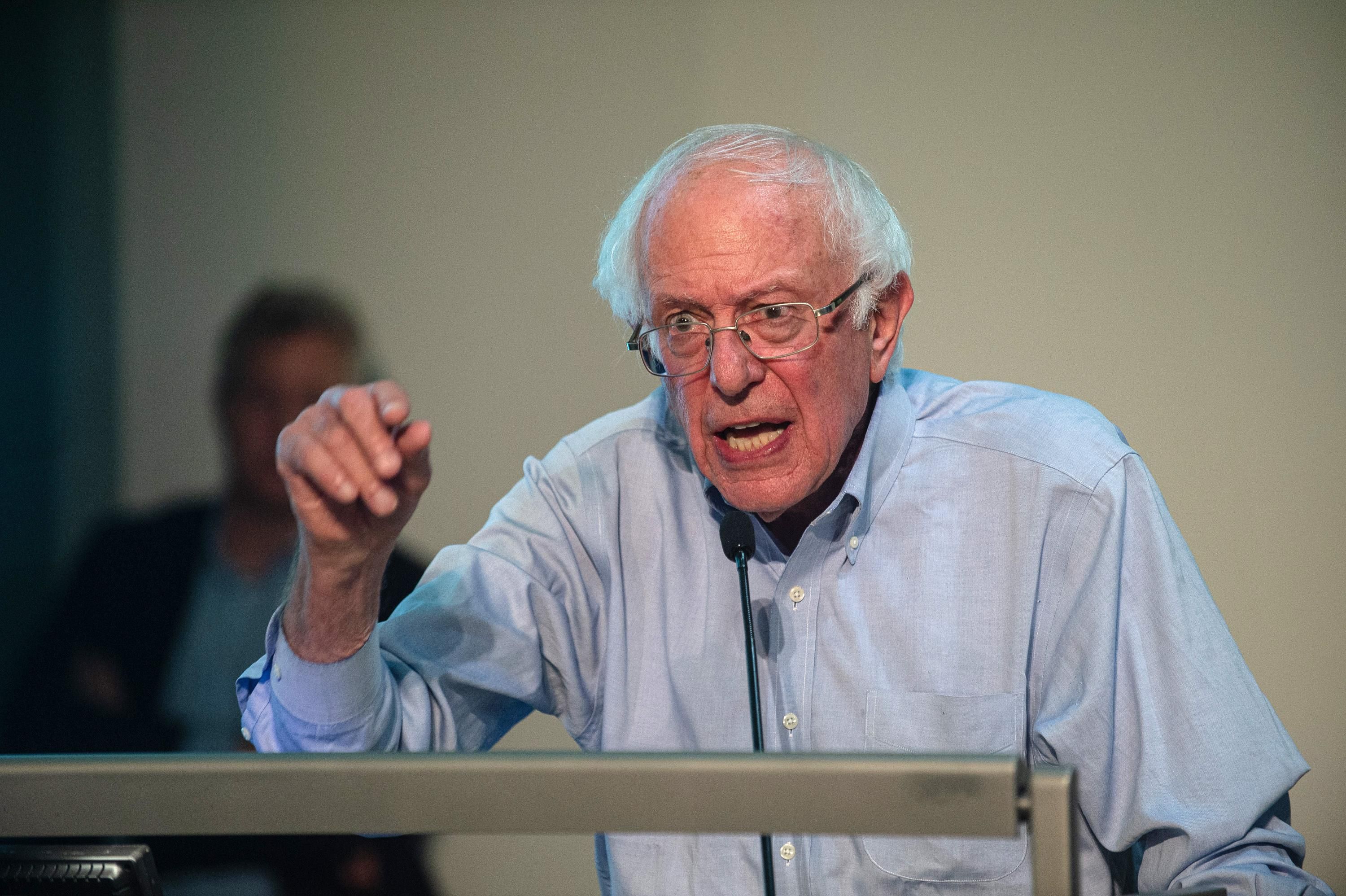 Sen. Bernie Sanders speaks at a rally