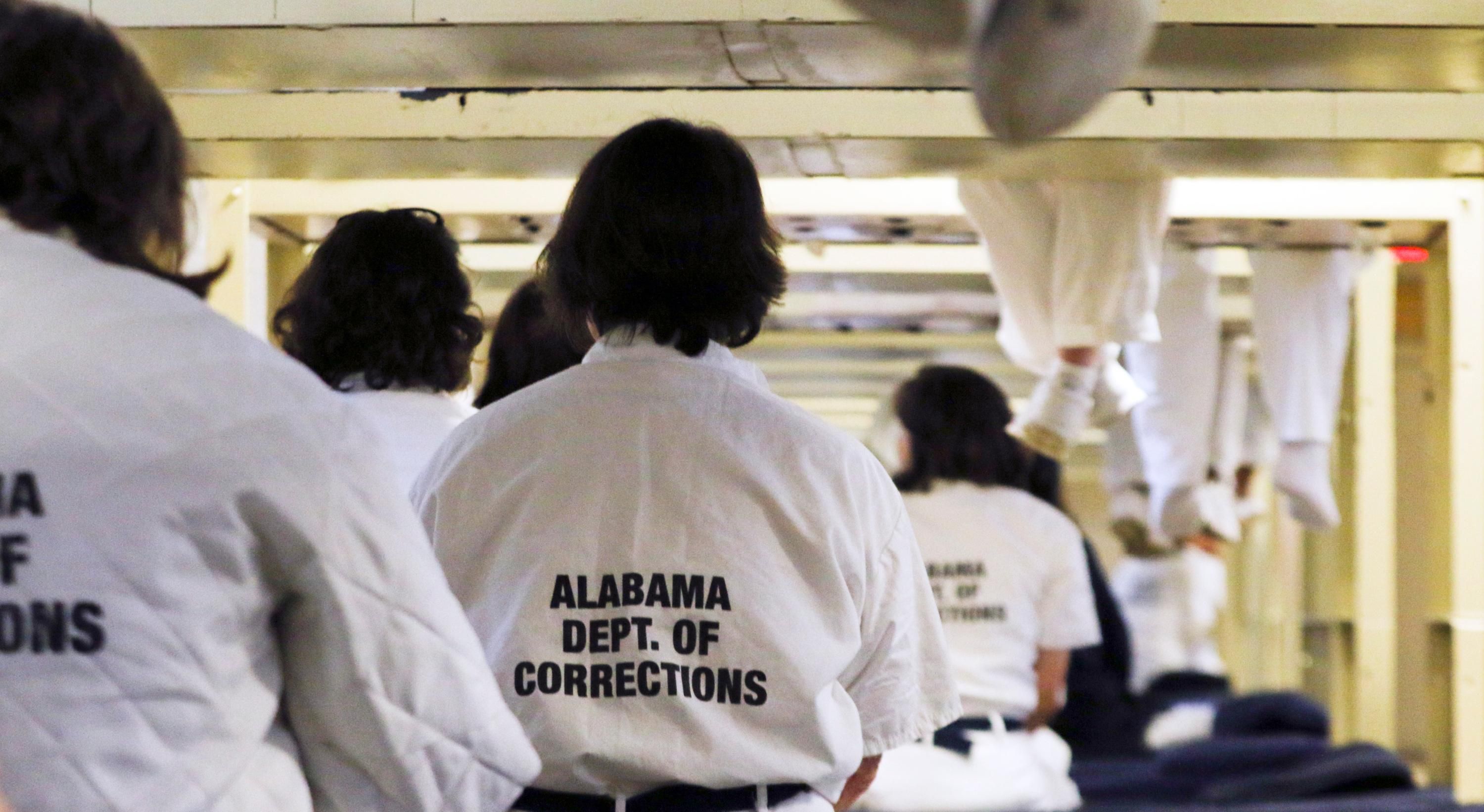 Inmates at a prison in Alabama