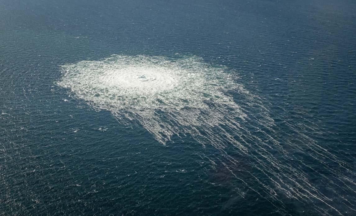 A photo of the Nord Stream 2 leak
