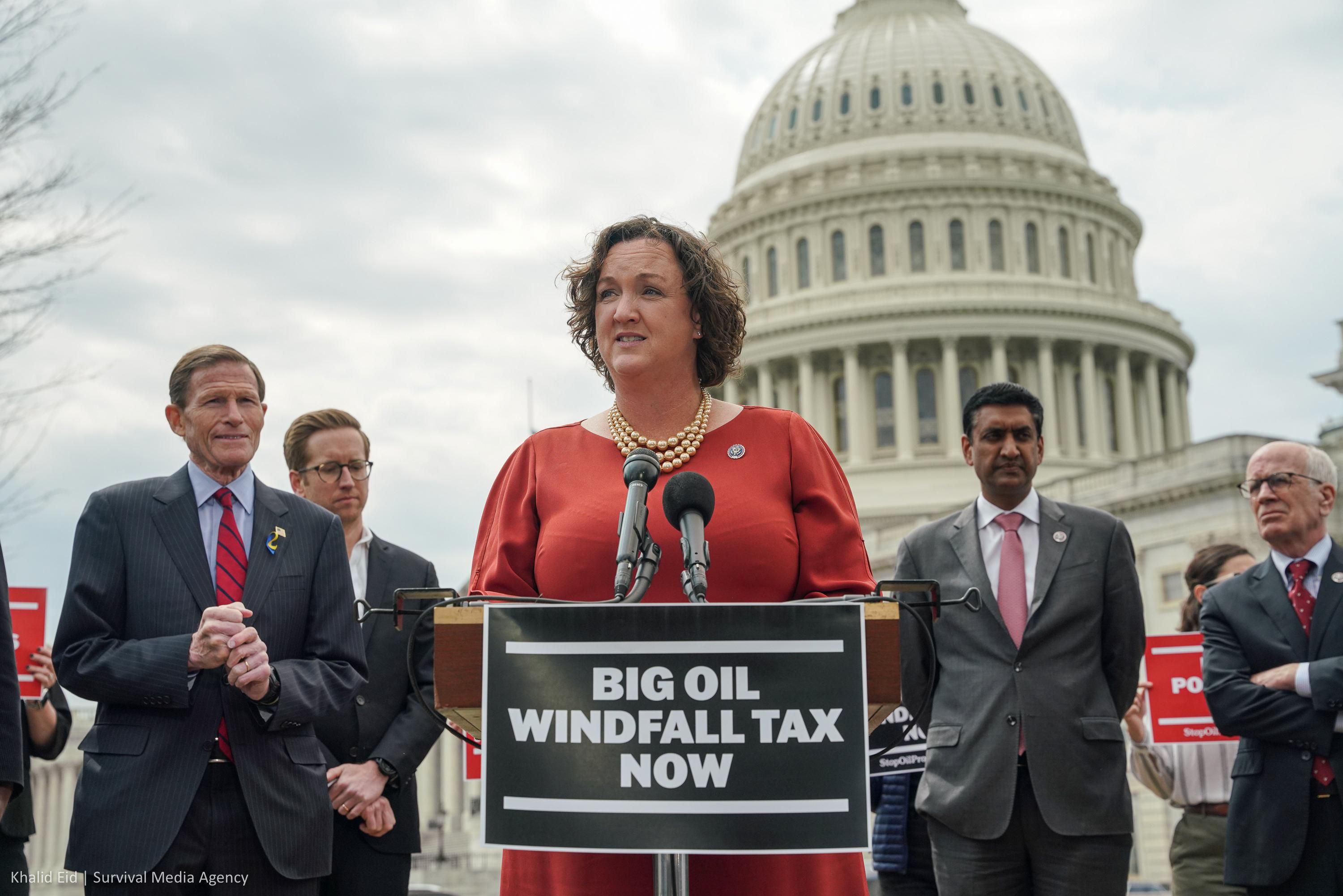 Rep. Katie Porter talking about 'Big Oil Windfall Tax Now'