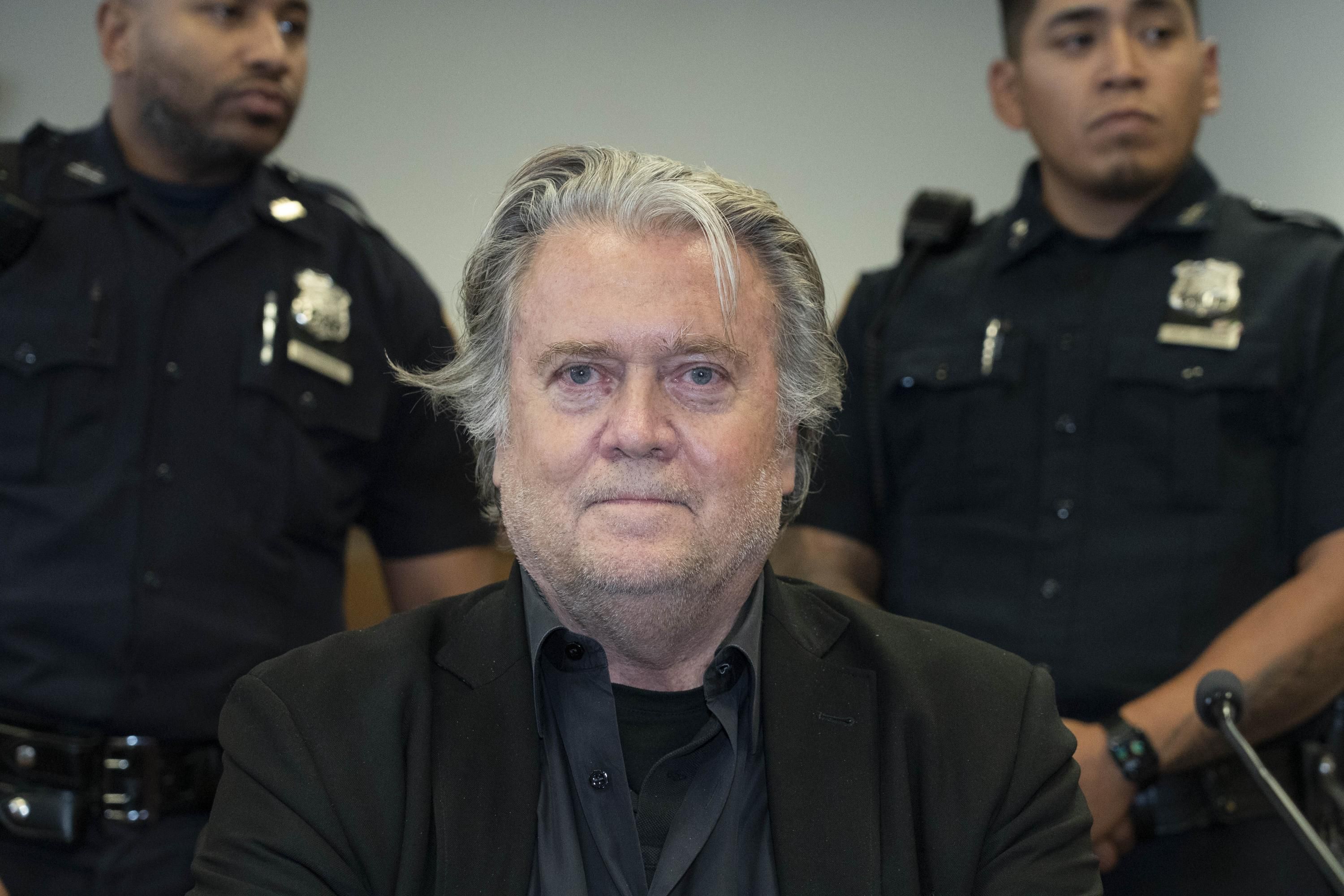 Former Trump aide Steve Bannon attends a court hearing