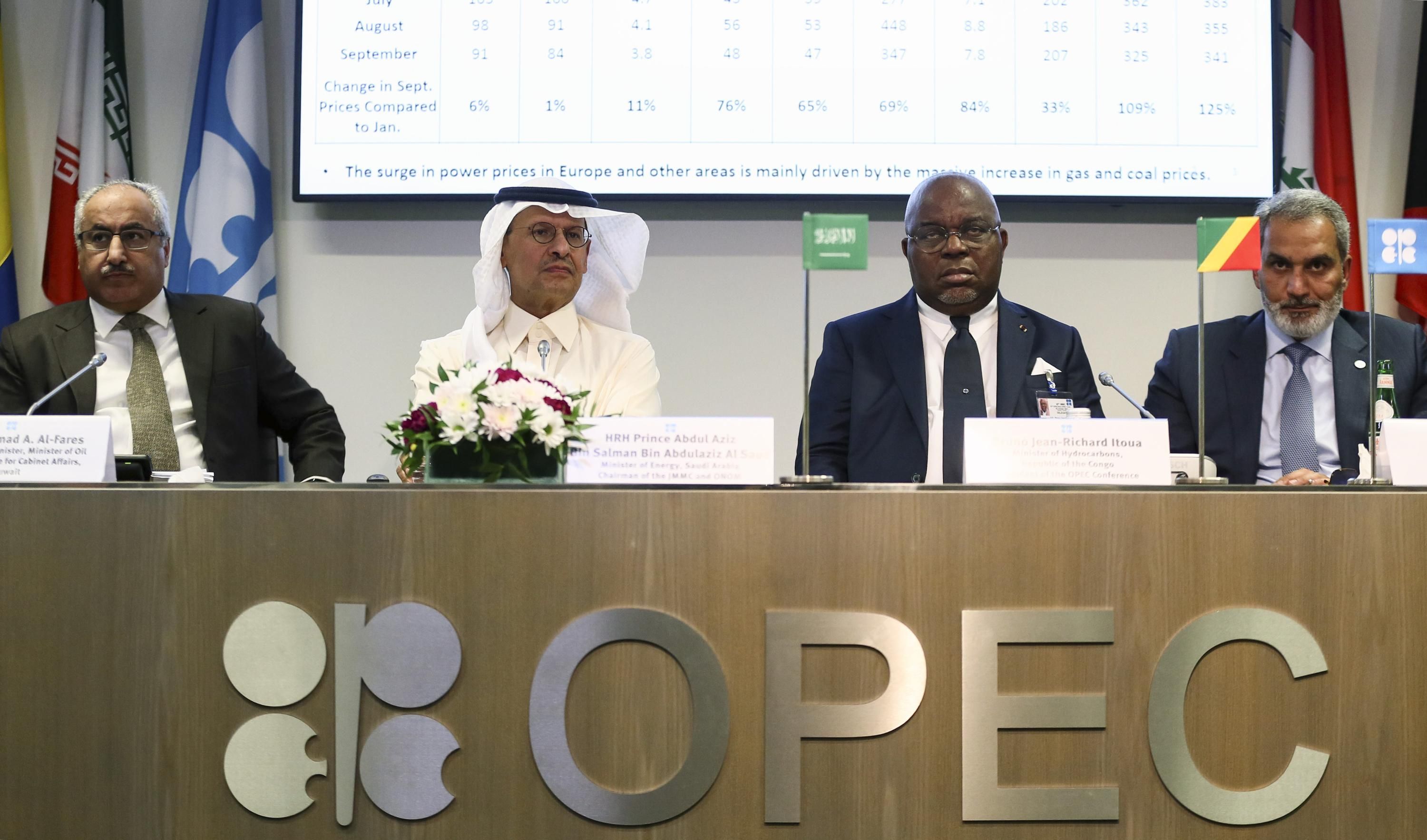 OPEC leaders speak at a press conference