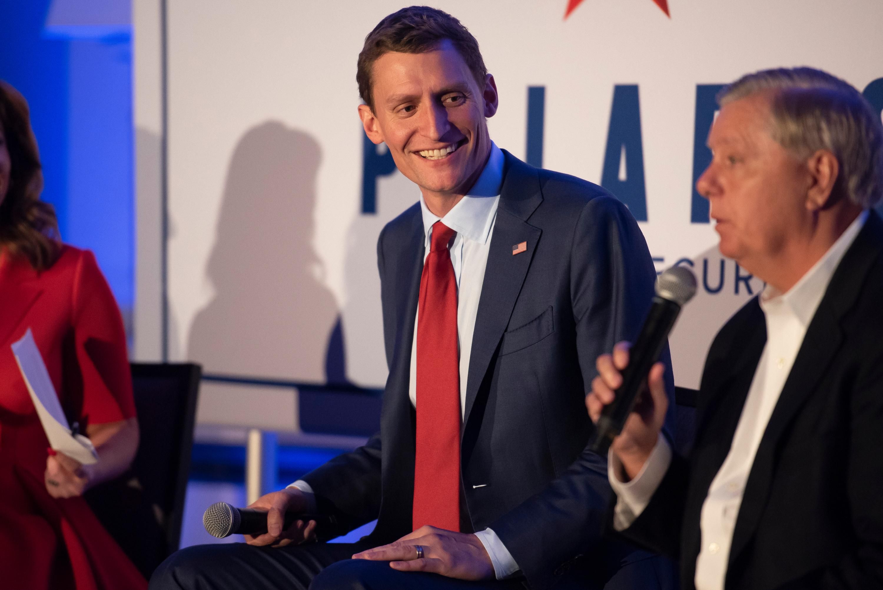 Republican U.S. Senate candidate Blake Masters takes part in a panel discussion
