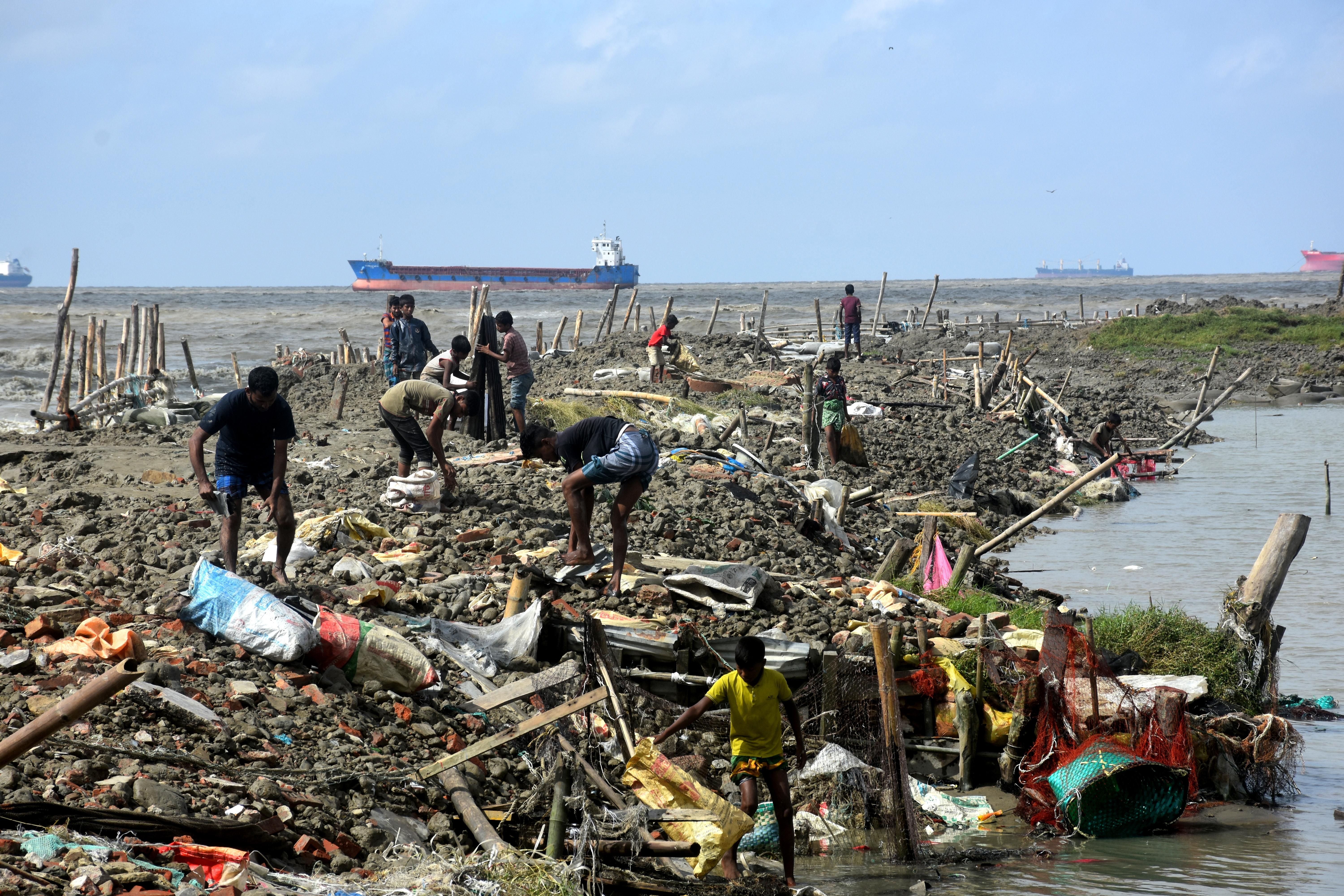 The fishing village of Chittagong Potenga, a coastal area of Bangladesh where a cyclone killed at least 22 people, is seen on October 25, 2022.