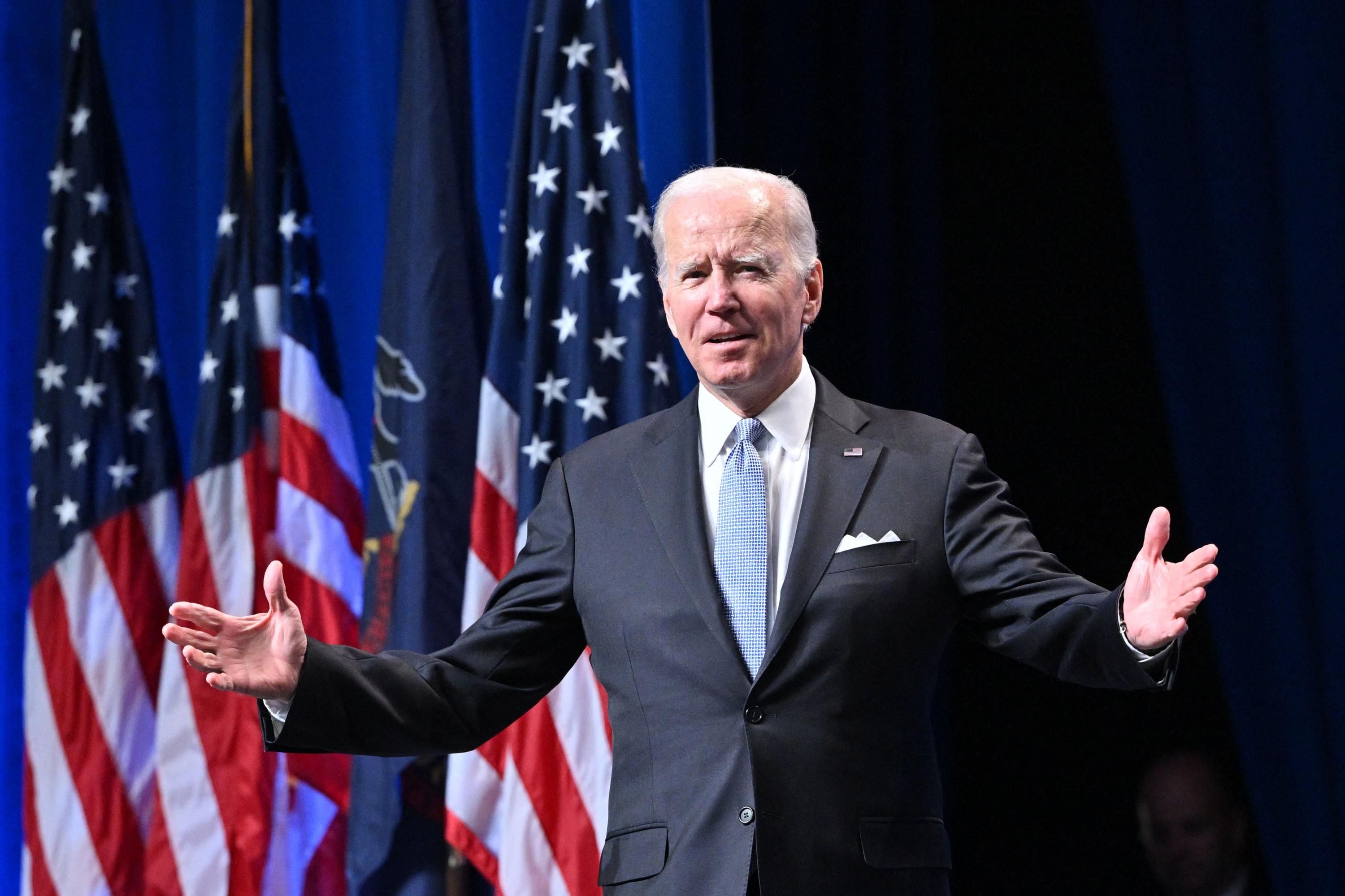 President Joe Biden appears at an event in Philadelphia
