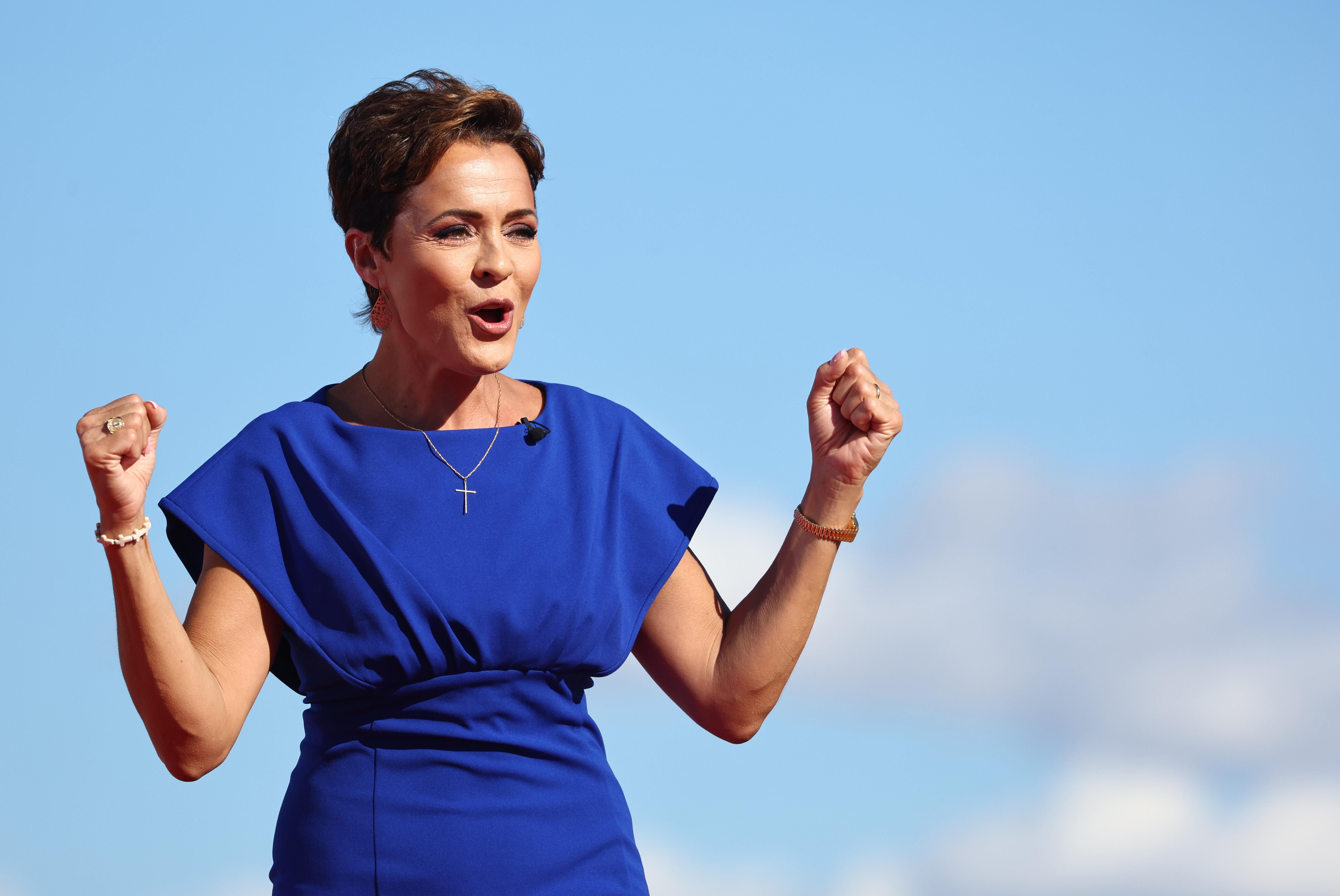 Republican Kari Lake at an Arizona rally featuring Donald Trump