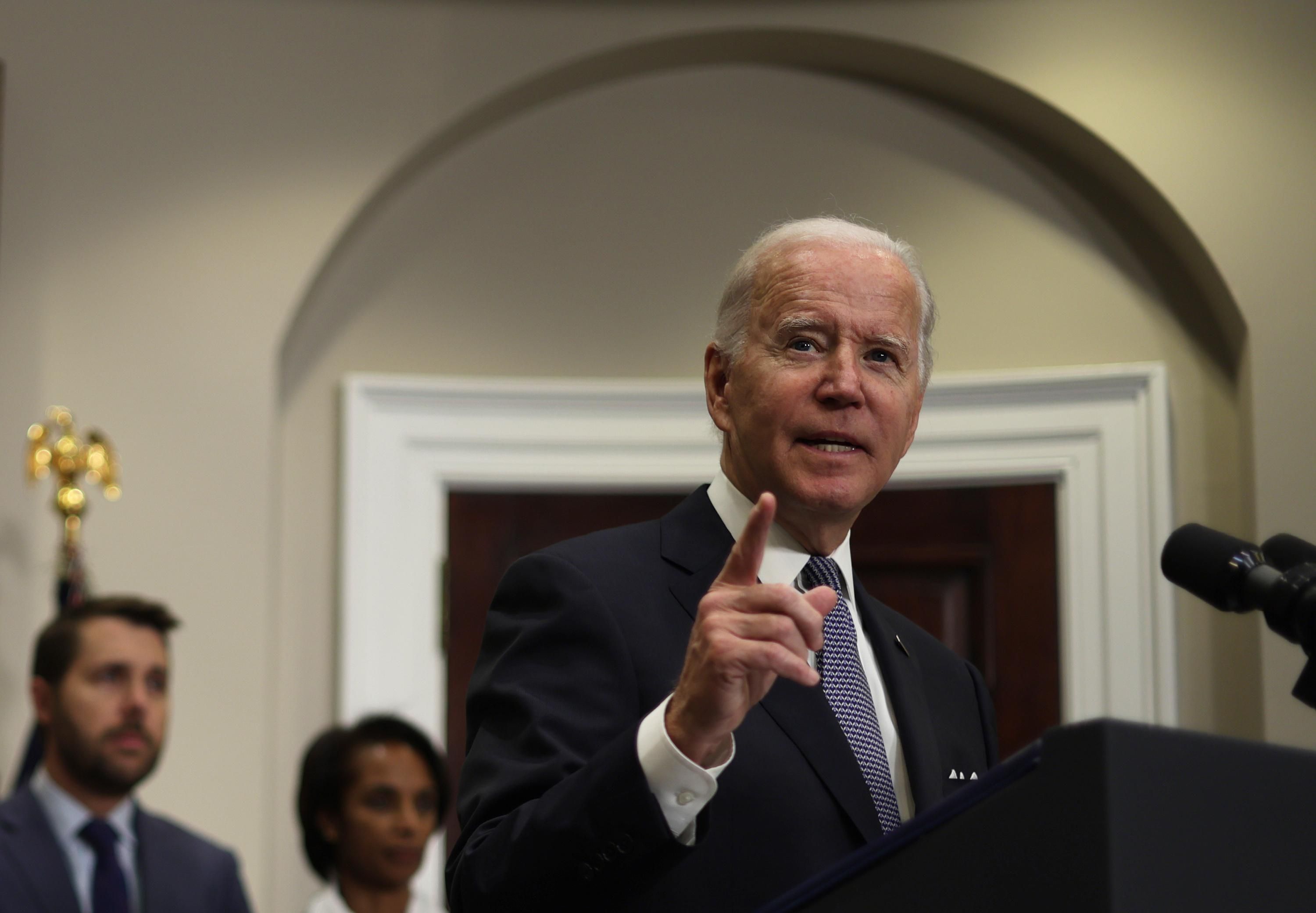 President Joe Biden delivers a speech