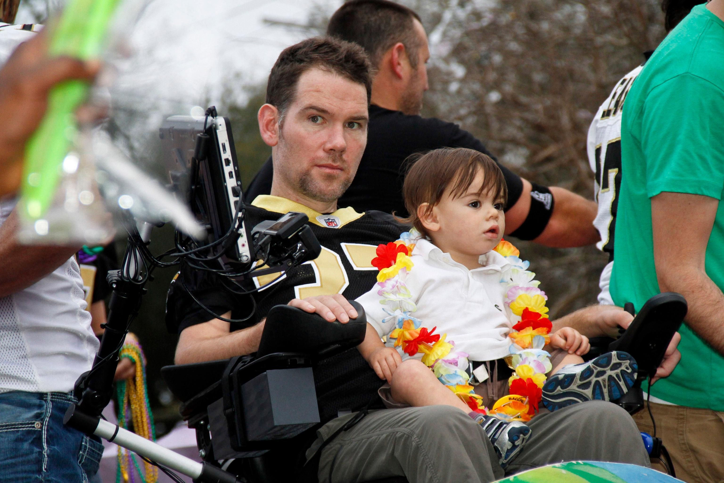 ALS patient Steve Gleason attends an event to raise awareness about the disease