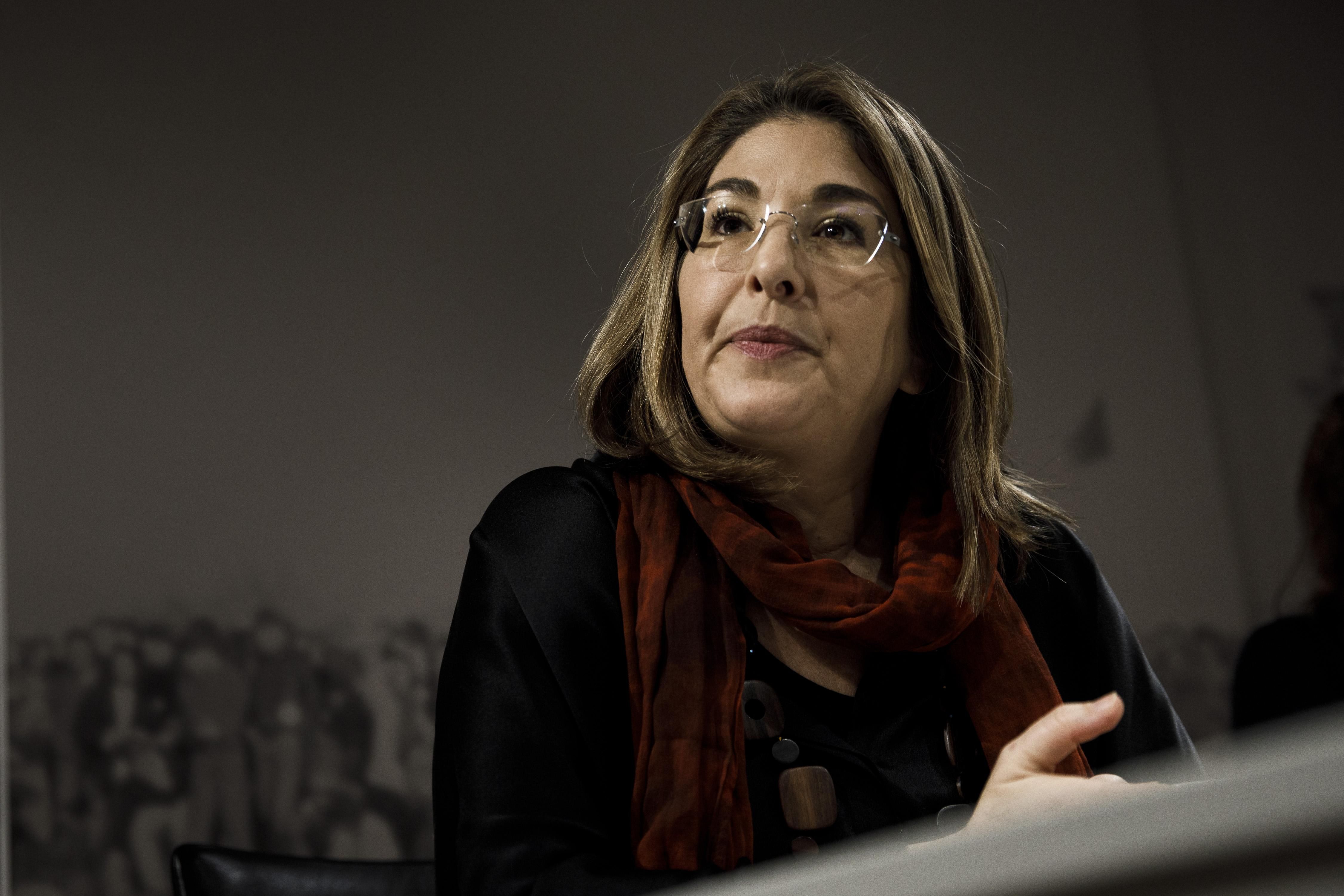 Naomi Klein speaks to the media